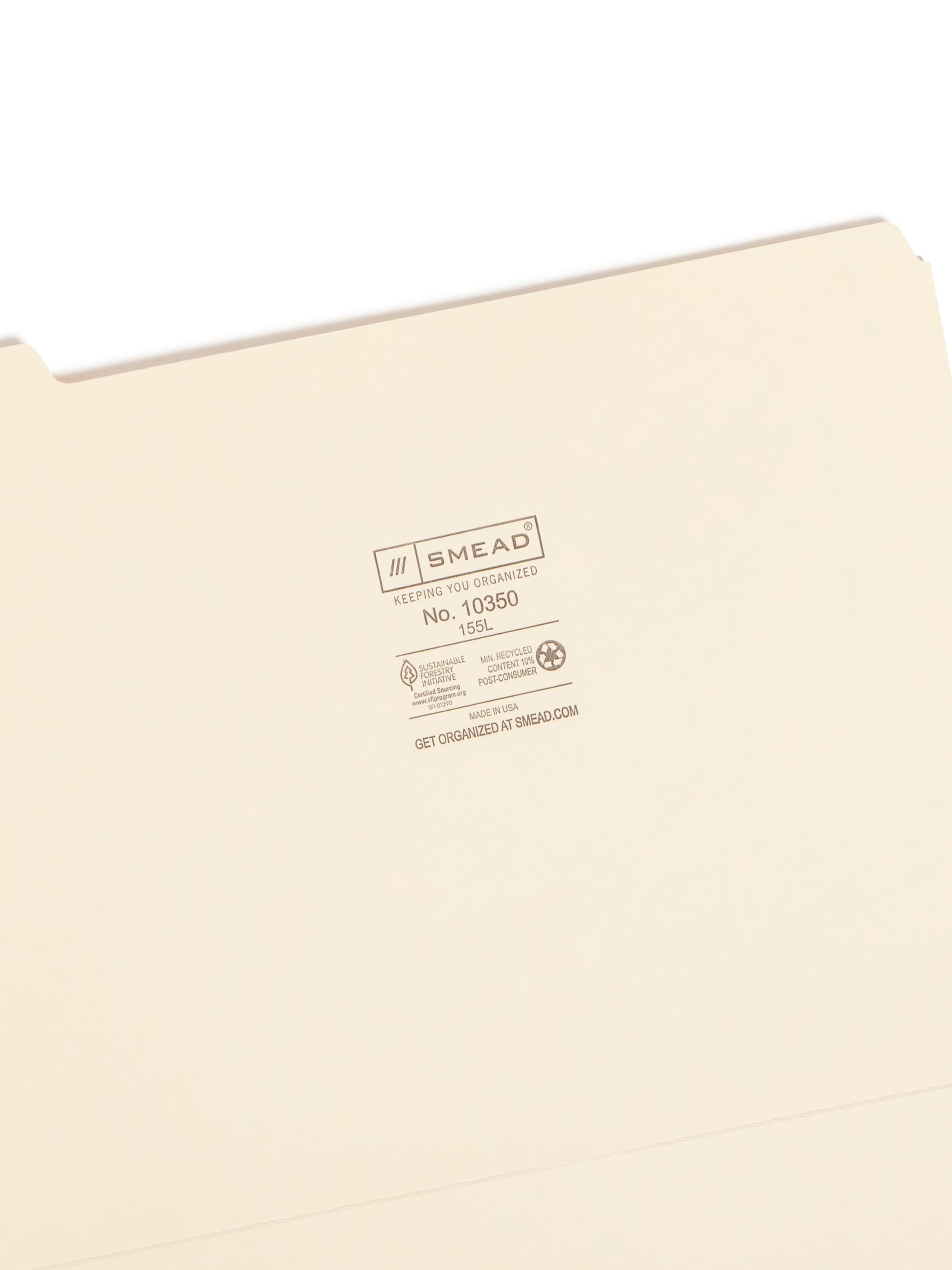 Standard File Folders, 1/5-Cut Tab, Manila Color, Letter Size, Set of 100, 086486103503