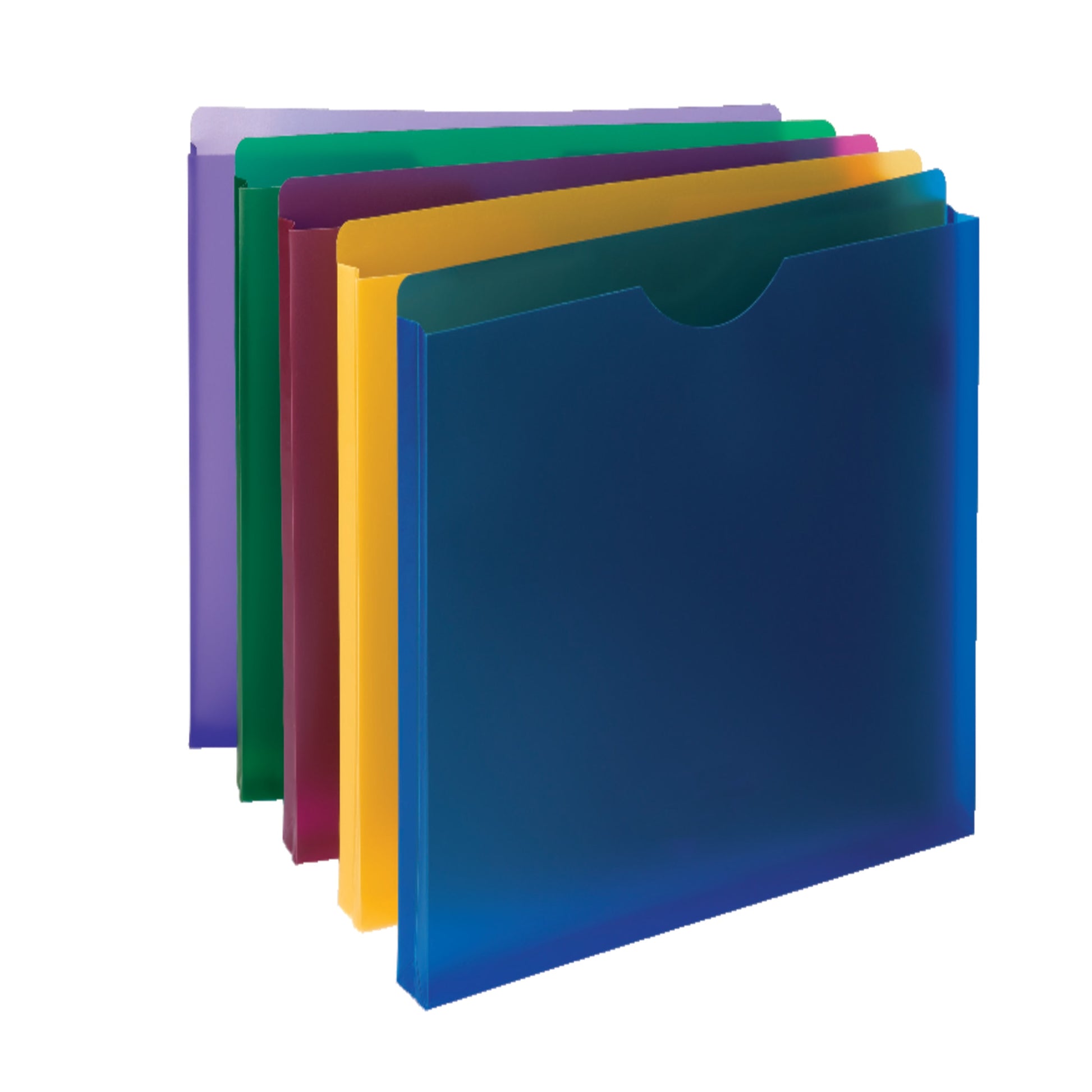 Poly Expanding Jackets, 1-inch Expansion, Straight-Cut Tab, Assorted Colors Color, Letter Size, Set of 10, 086486896108