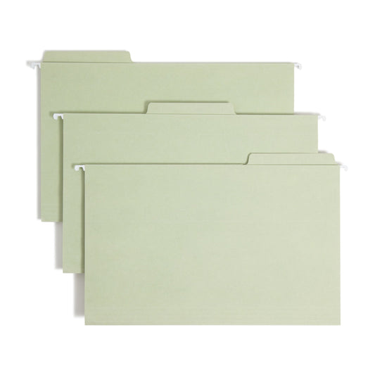 FasTab®/SafeSHIELD® Hanging File Fastener Folders, 1/3-Cut Tab, Moss Green Color, Legal Size, Set of 1, 086486651707