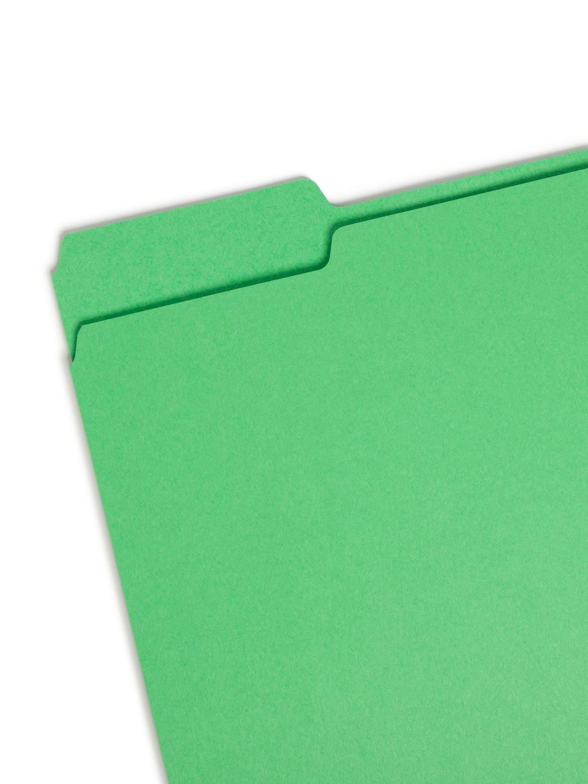 Standard File Folders, 1/3-Cut Tab, Green Color, Letter Size, Set of 100, 086486121439