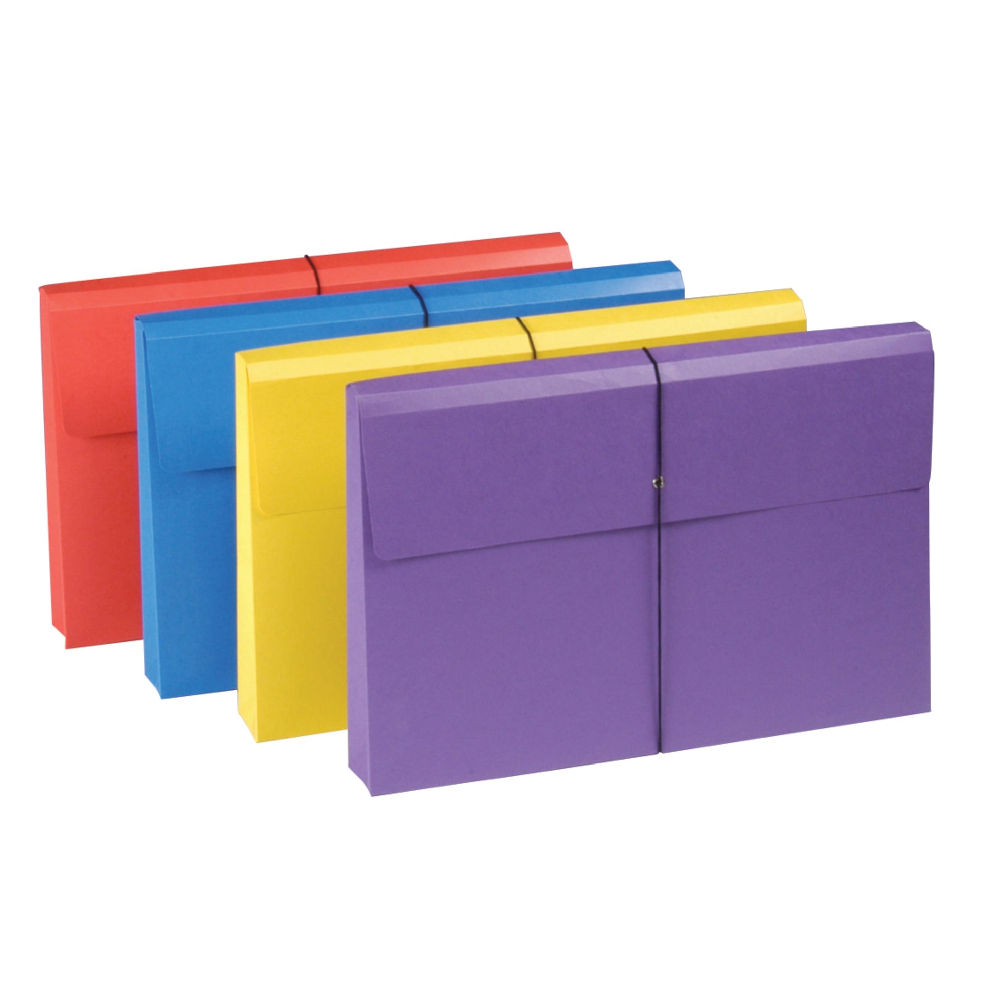 Colored Expanding Wallets with Antimicrobial Product Protection, 2 inch Expansion, Assorted Colors Color, Legal Size, Set of 4, 086486773003