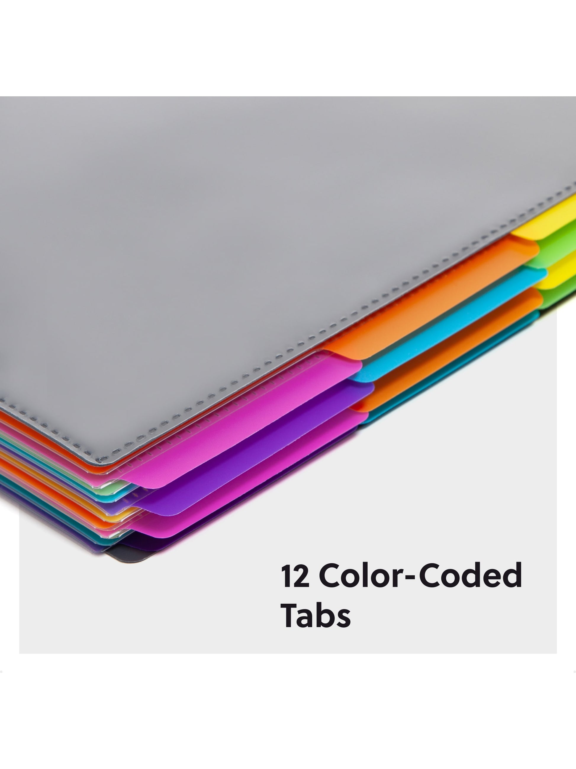 Poly Project Organizers, 24 Pockets, 1/3-Cut TabPoly Project Organizer, 1/3 Cut, 24 Pockets, 12 Dividers, Gray, Letter, Gray, Letter Size, Set of 1, 086486892063
