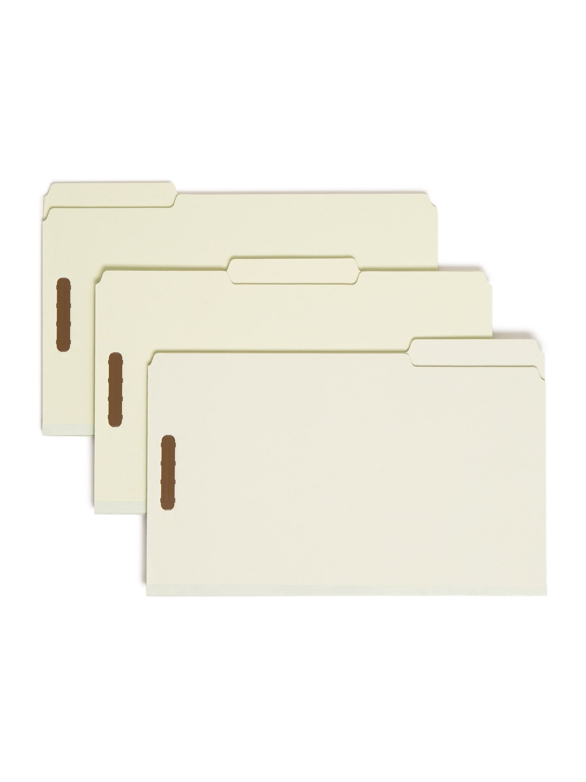 Pressboard Fastener File Folders, 3 inch Expansion, Gray/Green Color, Legal Size, Set of 25, 086486200059
