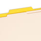 Classification File Folders, 2 Dividers, 2 inch Expansion, Yellow Color, Letter Size, Set of 10, 30086486140042