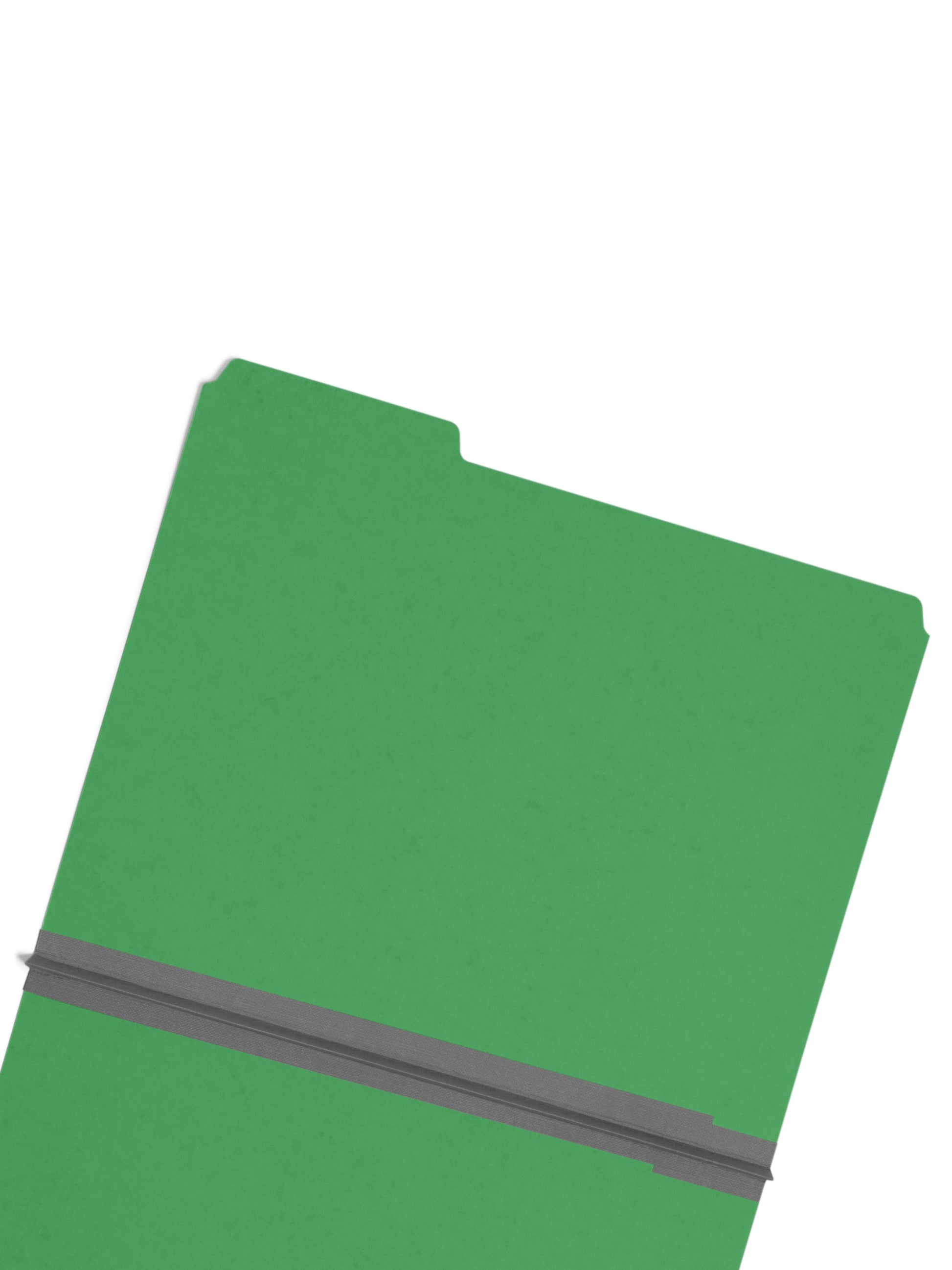 Pressboard File Folder, 1 inch Expansion, 1/3-Cut Tab, Green Color, Letter Size, Set of 25, 086486215466