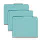 SafeSHIELD® Pressboard Classification File Folders, 2 Dividers, 2 inch Expansion, 2/5-Cut Tab, Blue Color, Letter Size, Set of 10, 30086486140301