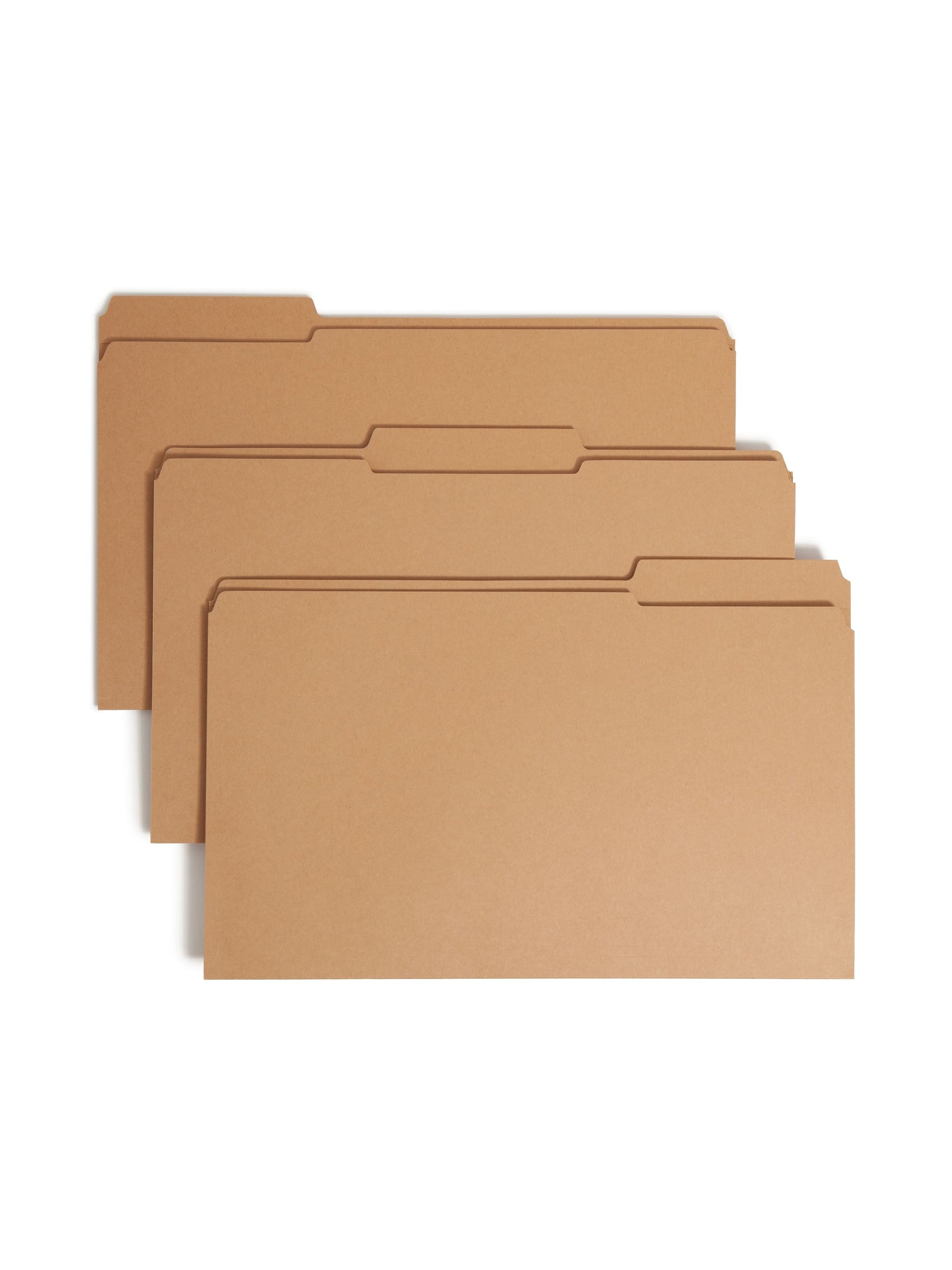 Reinforced Tab Fastener File Folders, 1/3-Cut Tab, 1 Fastener, Kraft Color, Legal Size, Set of 50, 086486198349