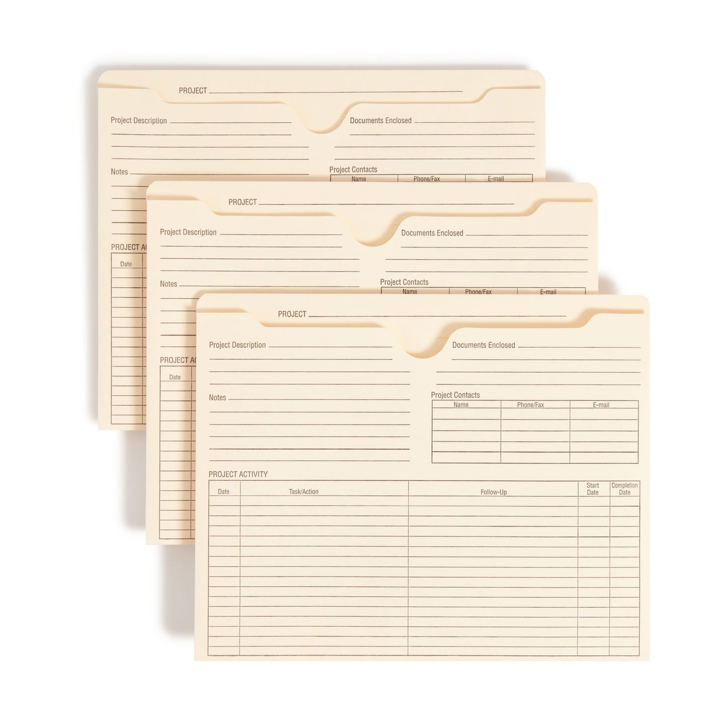 File Jackets w/ Pre-Printed Front, Flat-No Expansion, Straight-Cut Tab, Manila Color, Letter Size, Set of 25, 086486756211