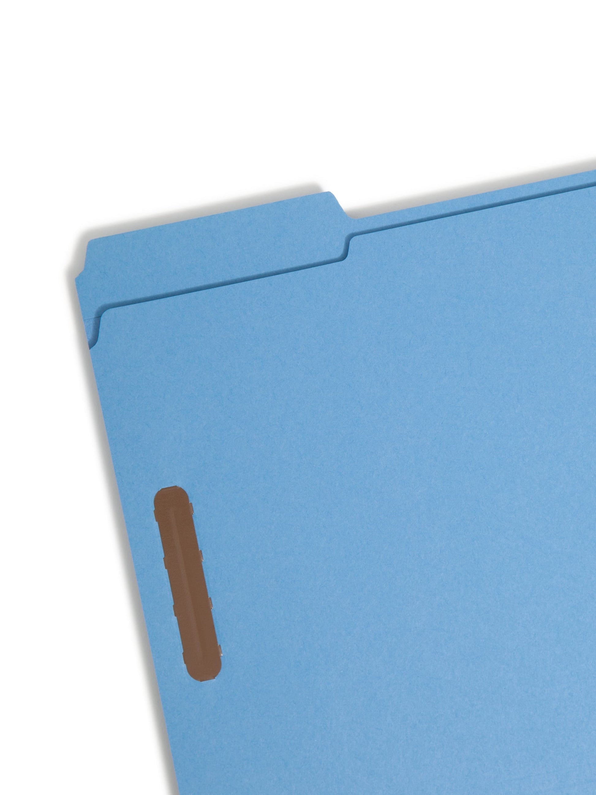 Reinforced Tab Fastener File Folders, 1/3-Cut Tab, 2 Fasteners, Blue Color, Letter Size, Set of 50, 086486120401