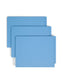 Shelf-Master® Reinforced End Tab Fastener File Folders, Straight-Cut Tab, Blue Color, Letter Size, Set of 50, 086486250405