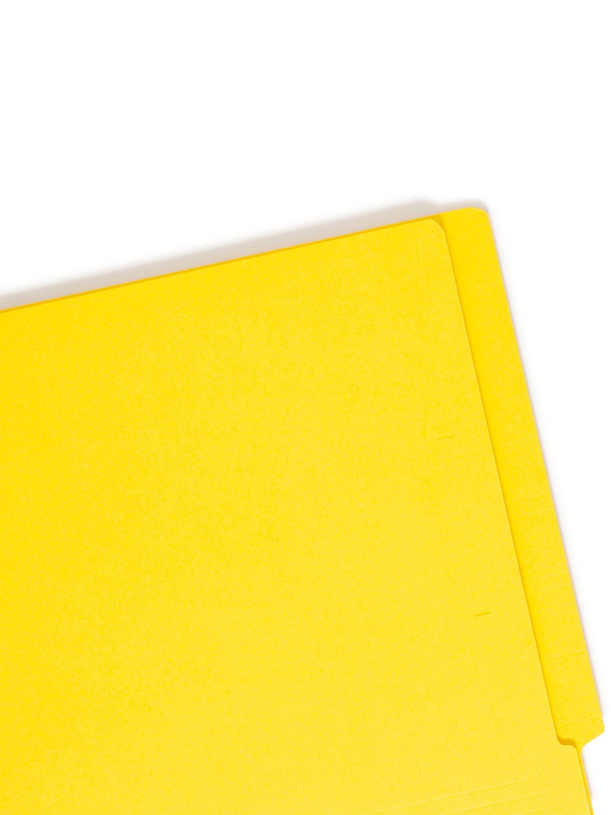 Shelf-Master® Reinforced Tab End Tab File Folders, Straight-Cut Tab, Yellow Color, Letter Size, Set of 100, 086486259101