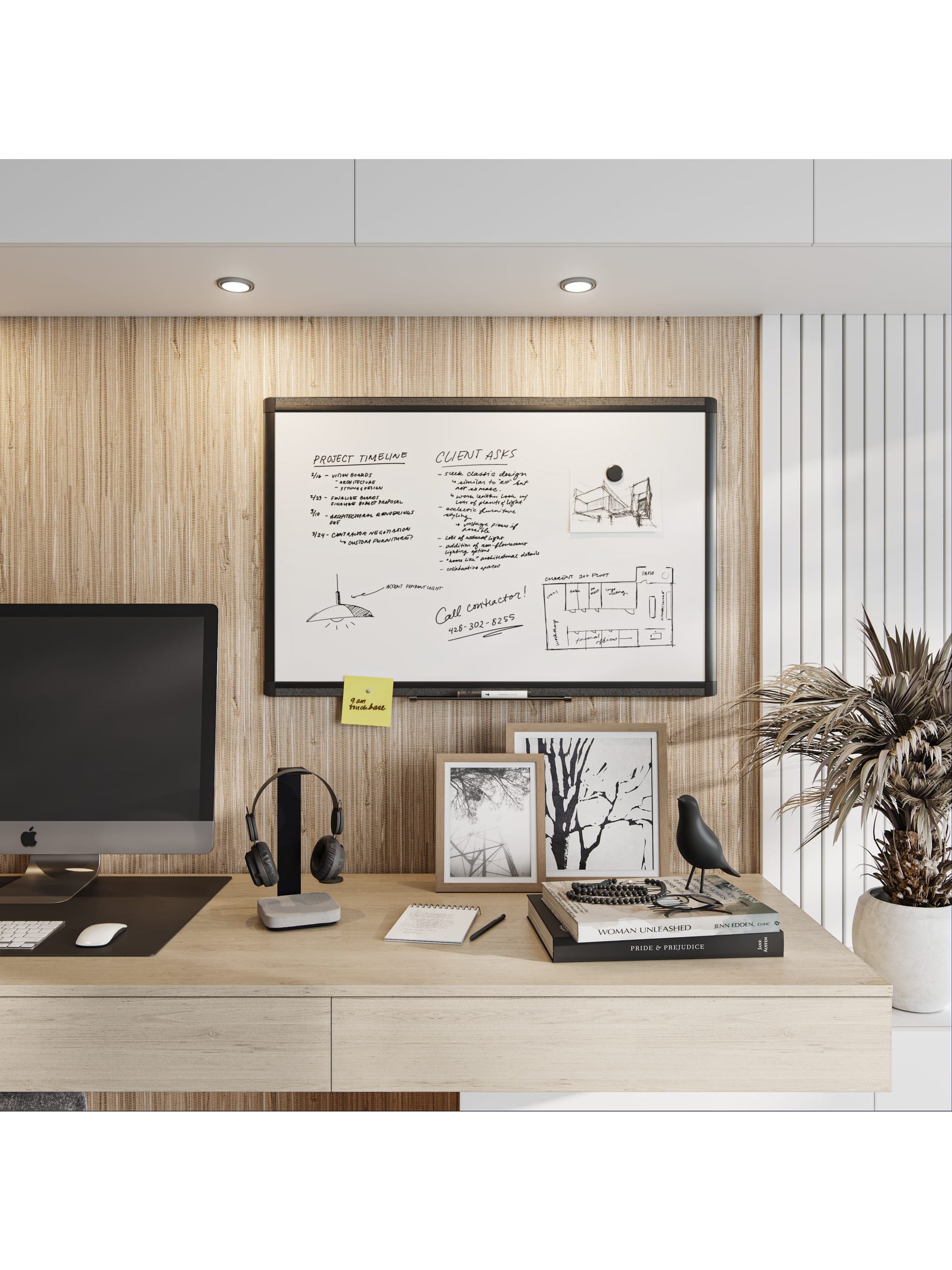 Aluminum PinIt Frame Dry Erase Board, Pinit Frame, Black, White, 35" x 23", 3 x 2, White, 35" X 23" Size, Set of 1, 843463130095