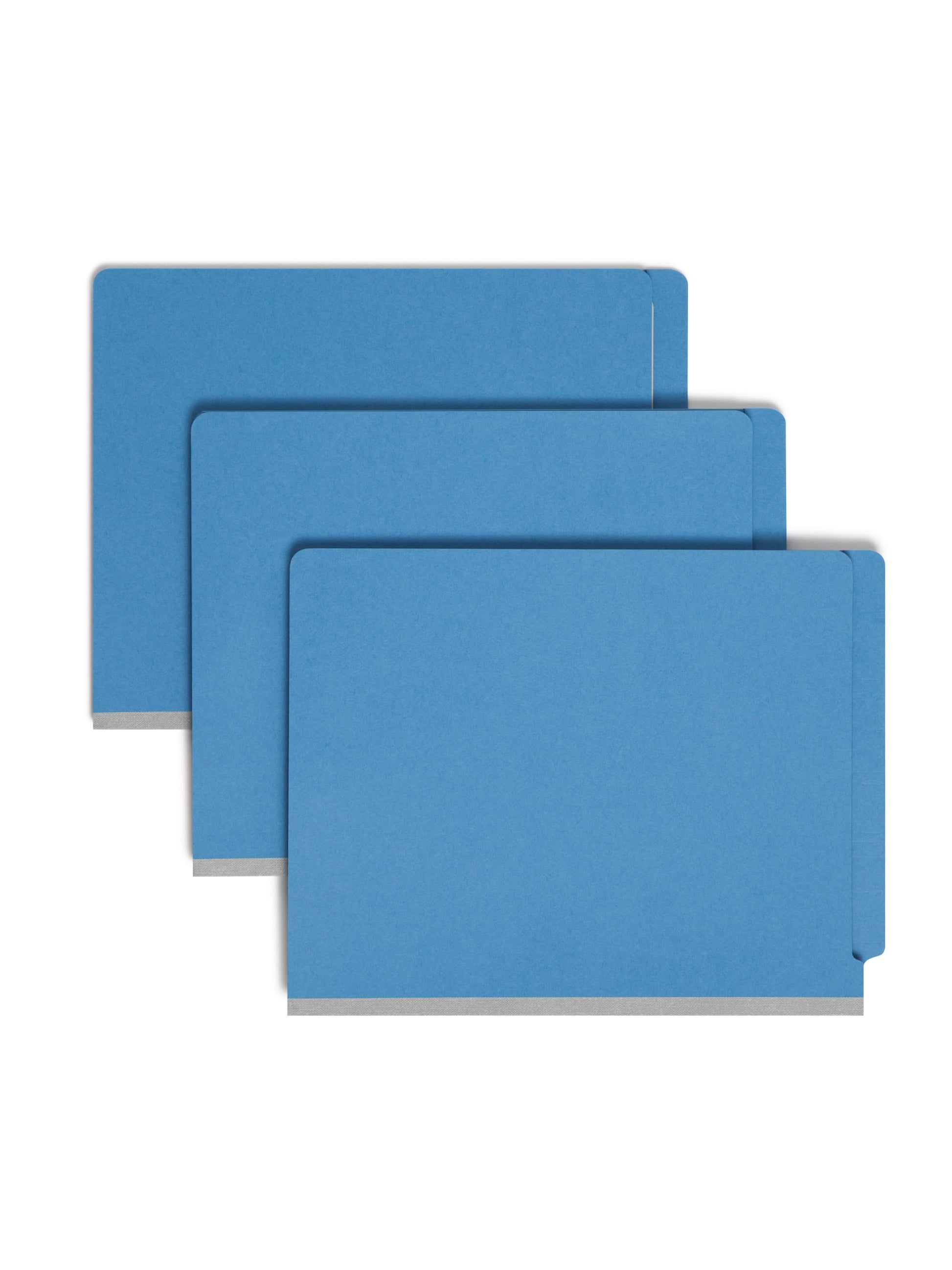 End Tab Classification File Folders, Straight-Cut Tab, 2 inch Expansion, 2 Dividers, Blue Color, Letter Size, Set of 10, 30086486268364