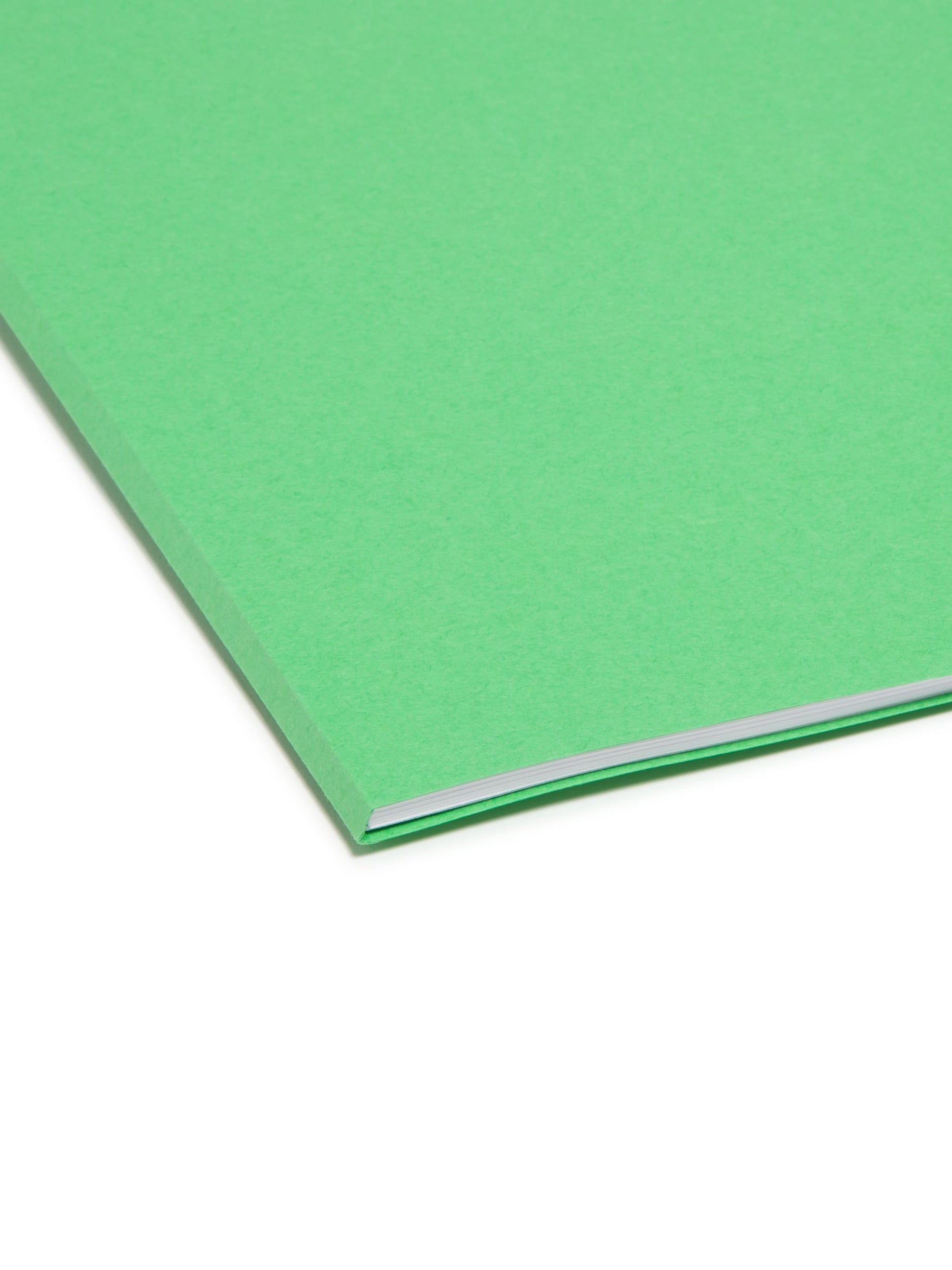 Reinforced Tab File Folders, Straight-Cut Tab, Green Color, Letter Size, Set of 100, 086486121101