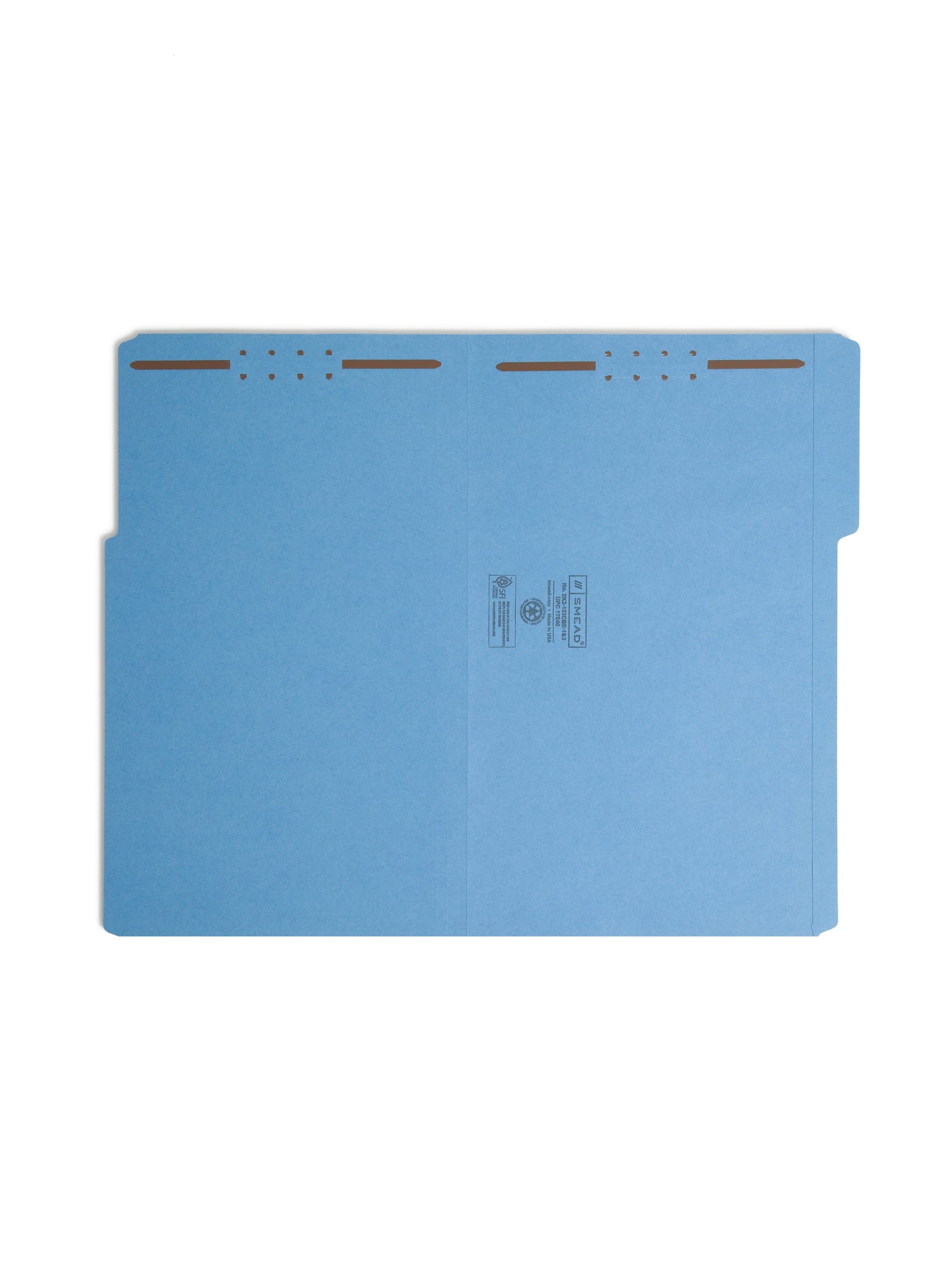 Reinforced Tab Fastener File Folders, 1/3-Cut Tab, 2 Fasteners, Blue Color, Legal Size, Set of 50, 086486170406