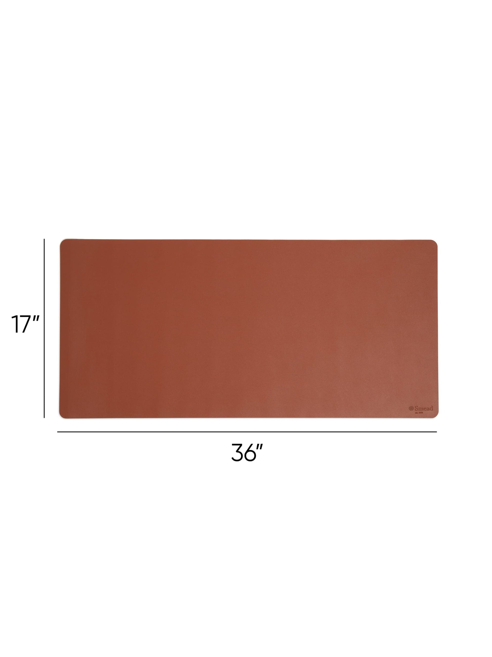 Vegan Leather Desk Pad, Saddle Color, 36"X17" Size, 086486648271