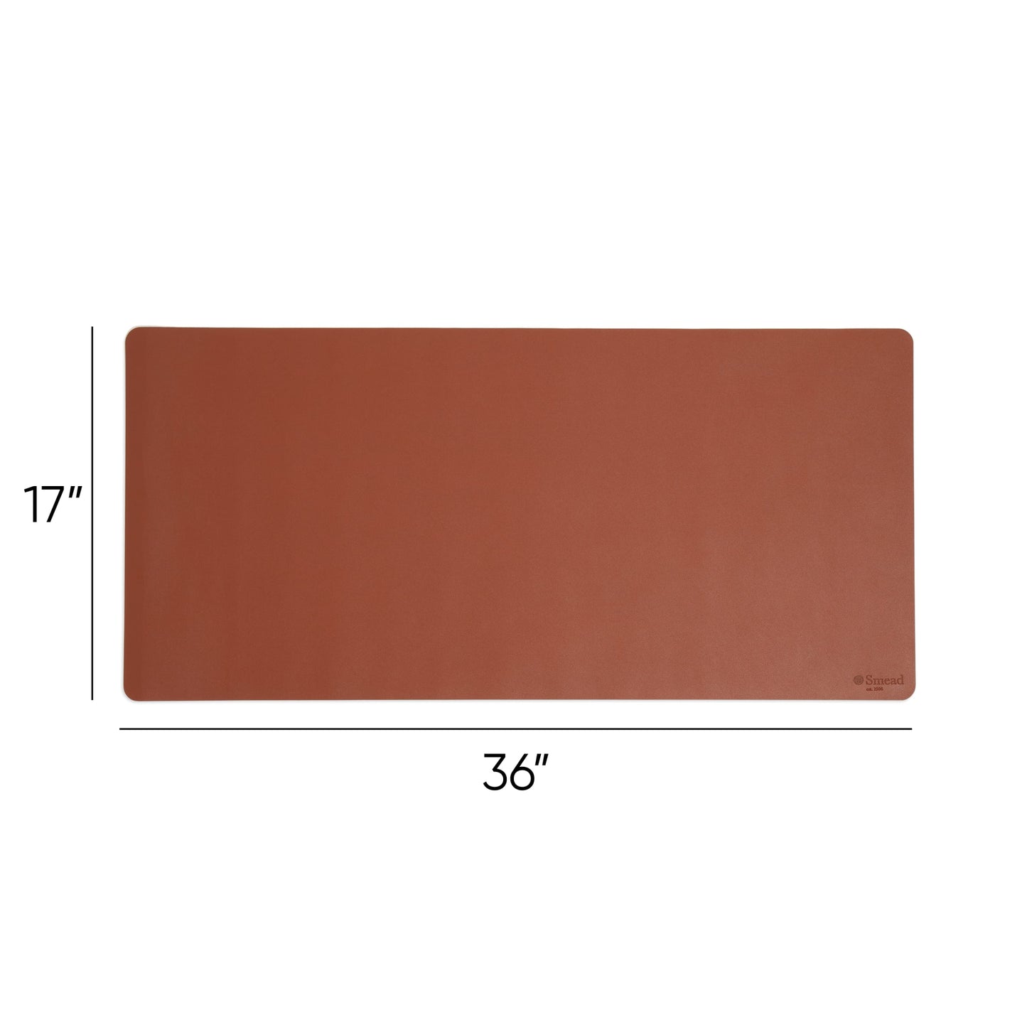 Vegan Leather Desk Pad, Saddle Color, 36"X17" Size, Set of 1, 086486648271