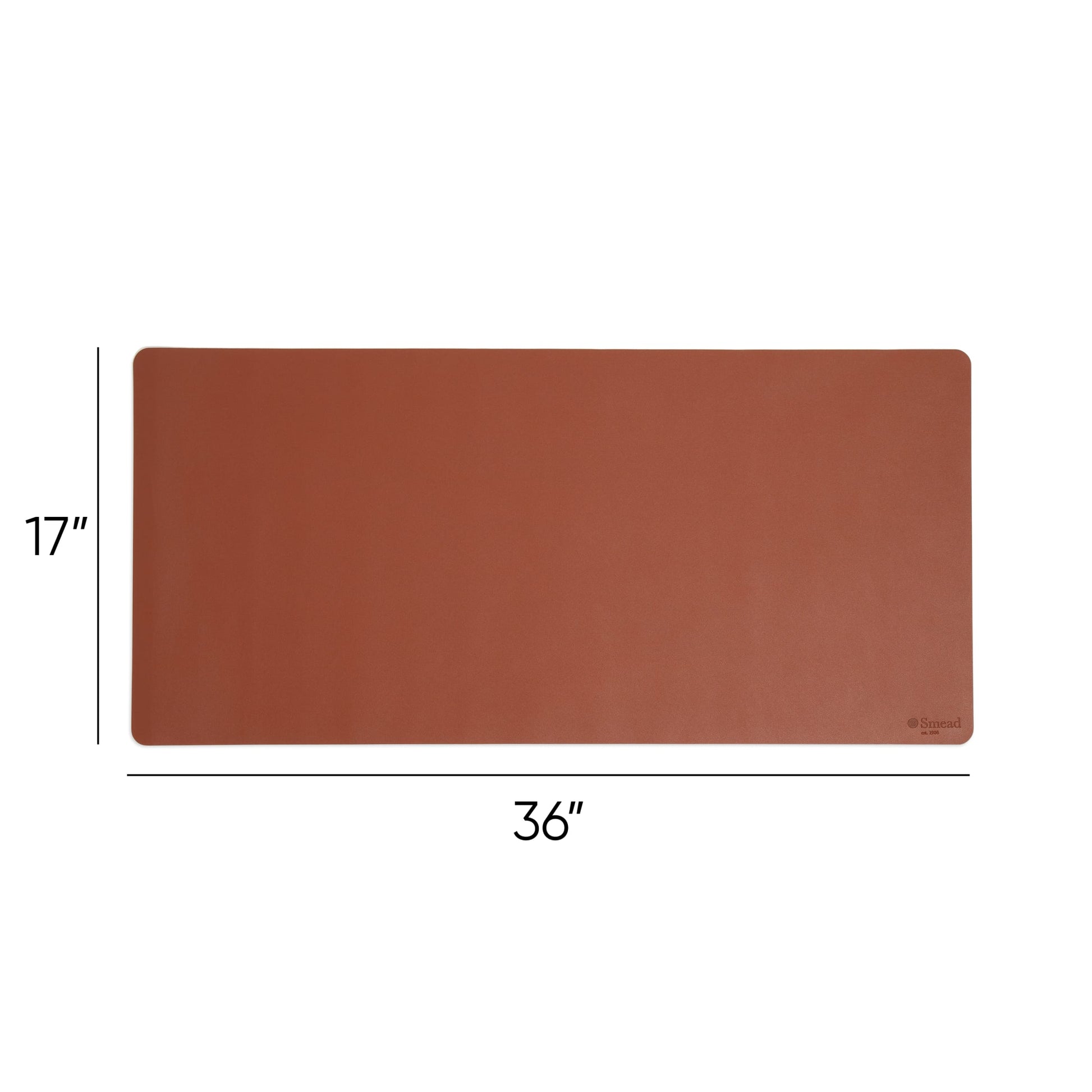 Vegan Leather Desk Pad, Saddle Color, 36"X17" Size, Set of 1, 086486648271
