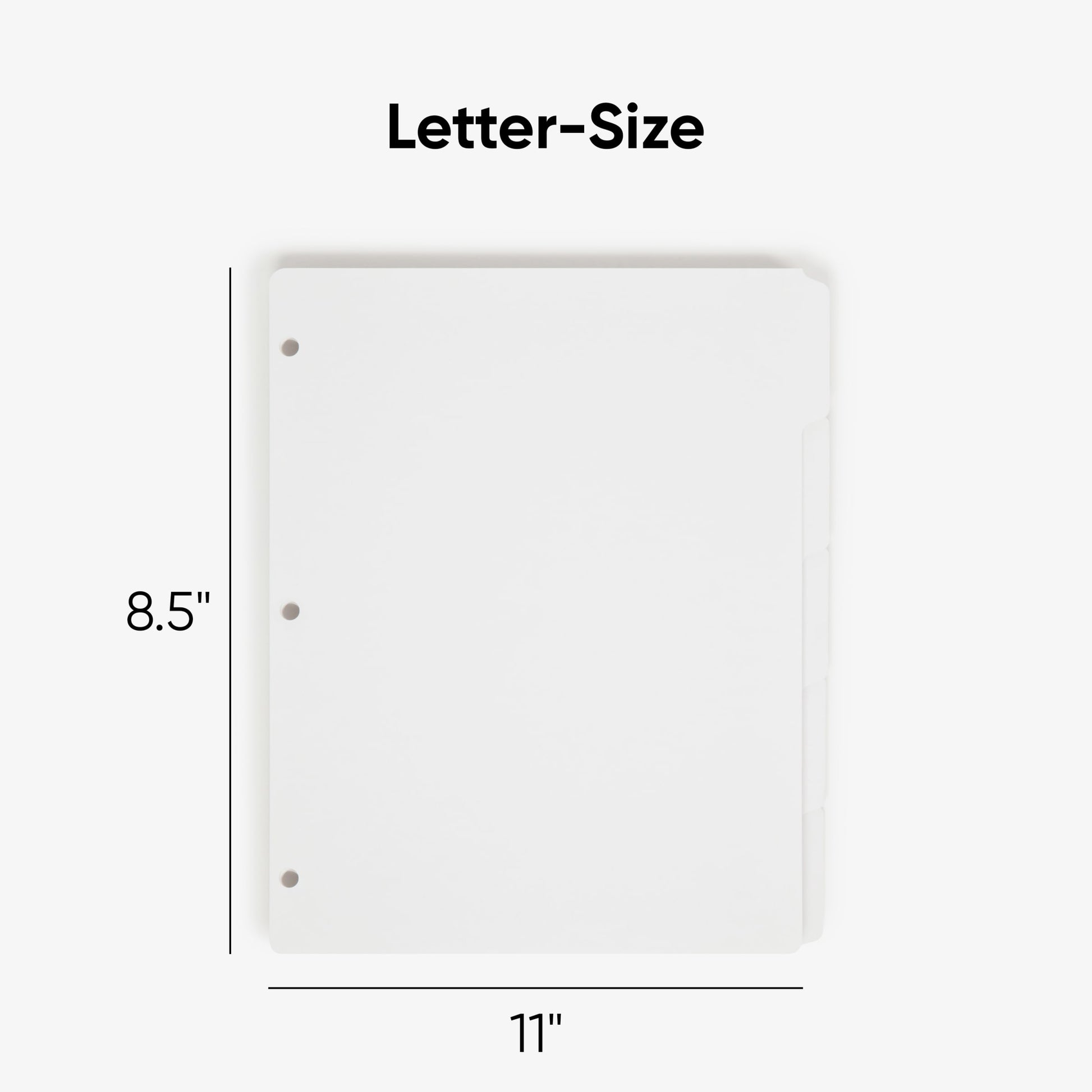 Three-Ring Binder Index Dividers, 20 Sets of 5 Dividers Each, 1/5-Cut Tabs, White Color, Letter Size, Set of 5, 30086486894150