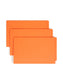 Shelf-Master® Reinforced Tab End Tab File Folders, Straight-Cut Tab, Orange Color, Legal Size, Set of 100, 086486285100