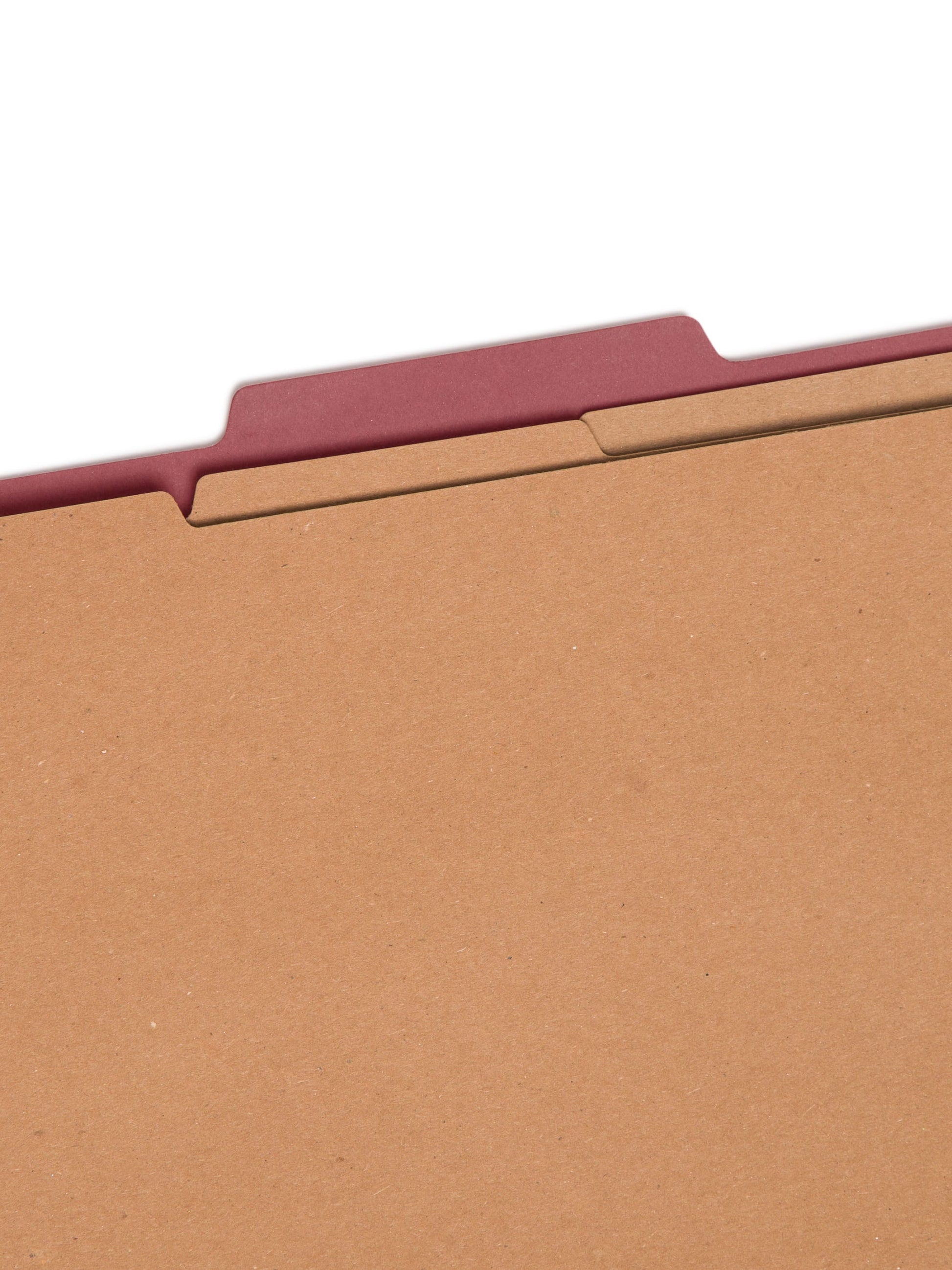 SafeSHIELD® Pressboard Classification File Folders, 3 Dividers, 3 inch Expansion, 2/5-Cut Tab, Bright Red Color, Letter Size, Set of 10, 30086486140950