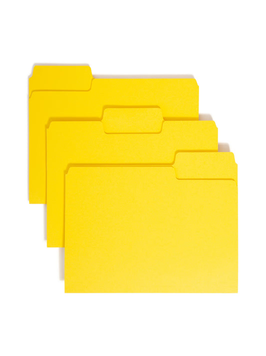 SuperTab® File Folders, 1/3-Cut Tab, Yellow Color, Letter Size, Set of 100, 086486119849