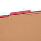 Pressboard Classification File Folders, 2 Dividers, 2 inch Expansion, Red Color, Letter Size, Set of 5, 086486140546