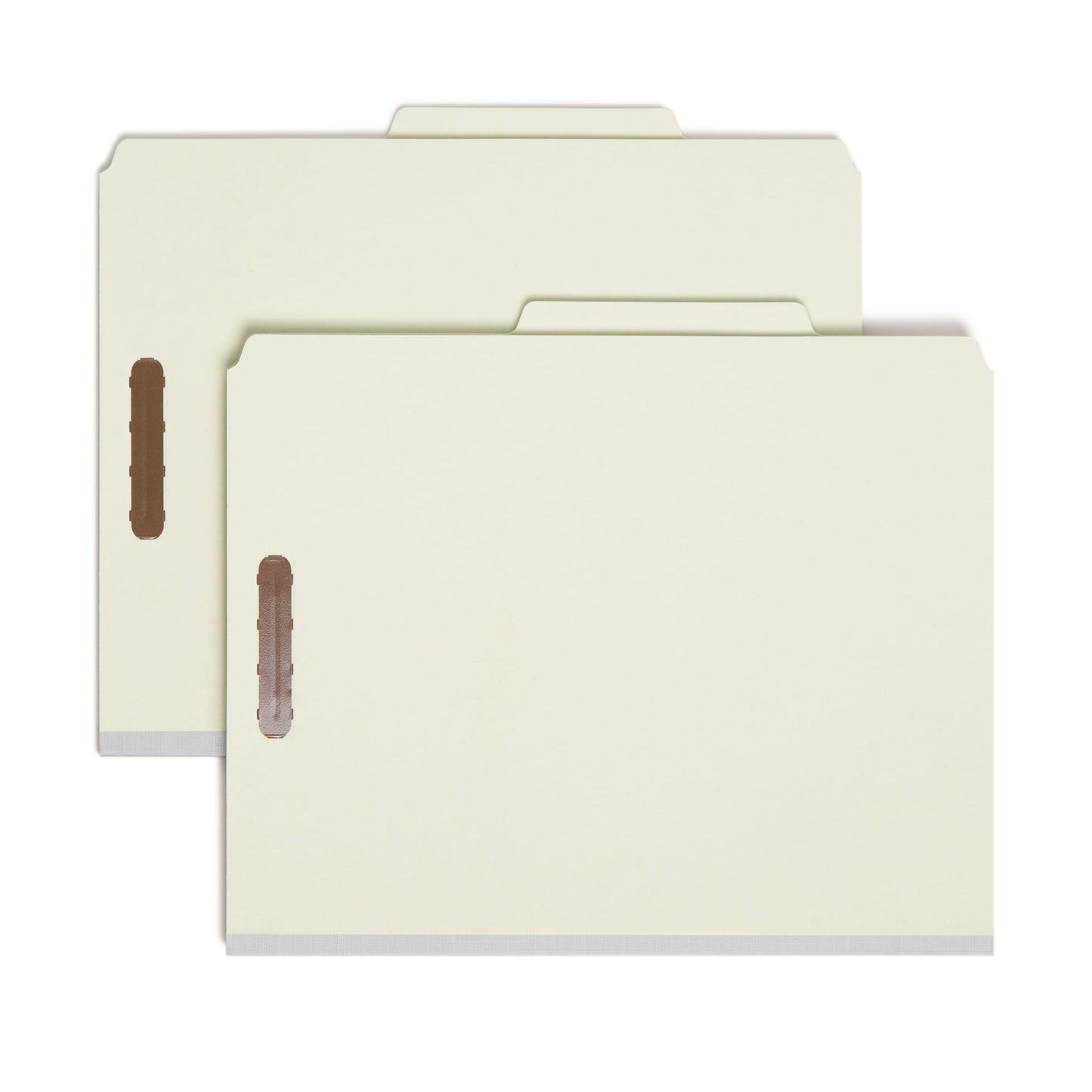 Pressboard Classification File Folders, 2 Dividers, 2 inch Expansion, Gray/Green Color, Letter Size, Set of 10, 30086486140233