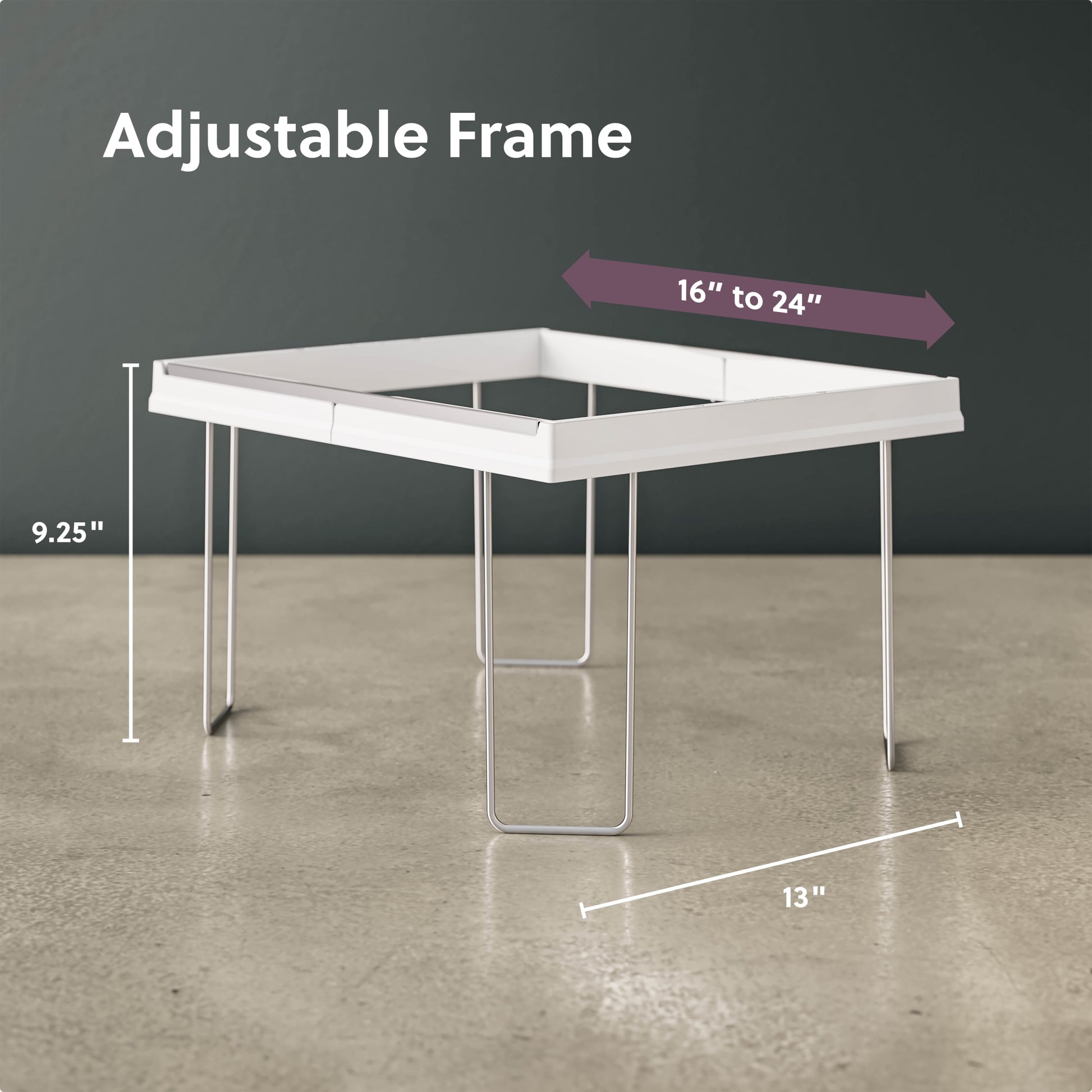 Adjustable Hanging File Folder Frame, White Color, Letter Size, Set of 1, 086486648509