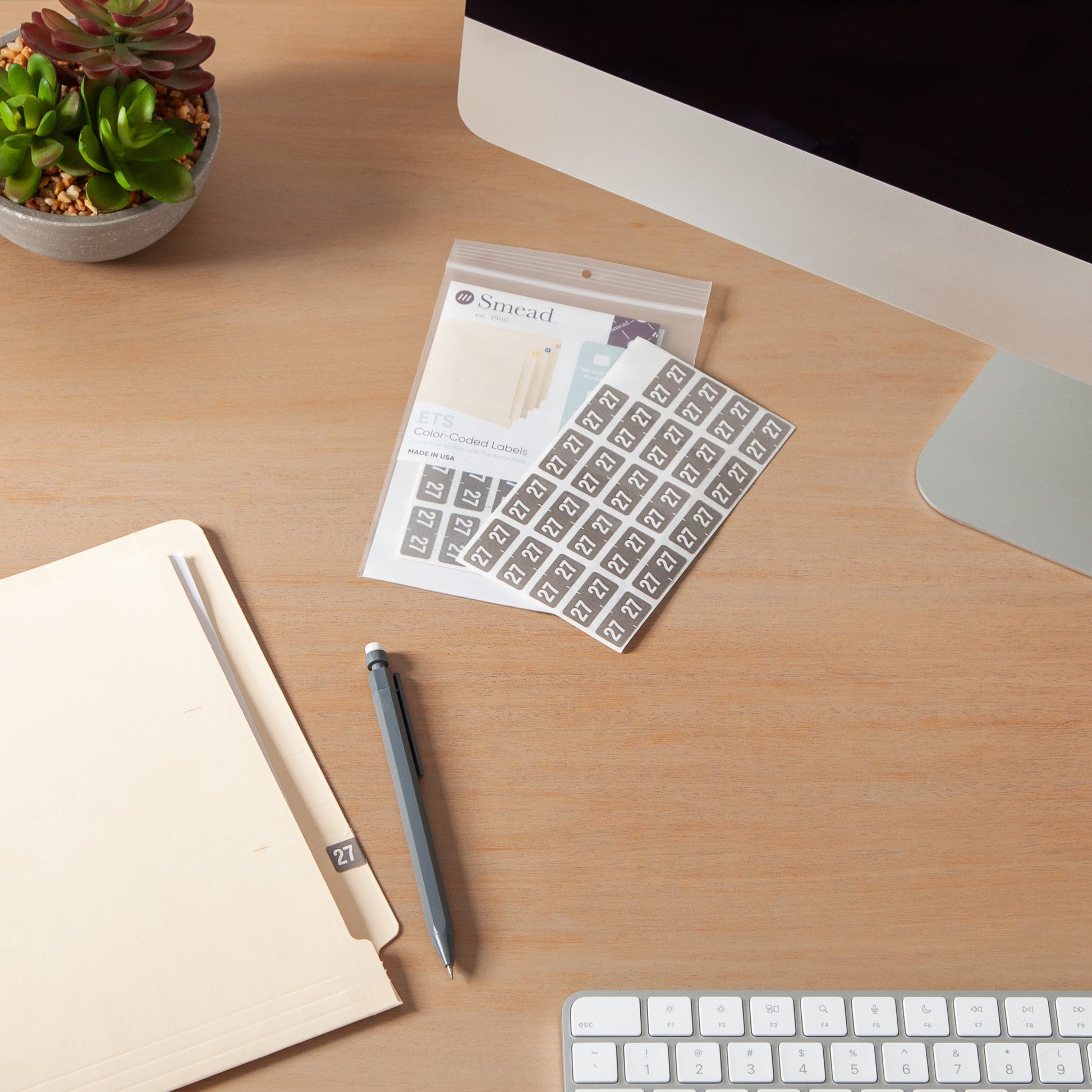 ETS Color-Coded Year Labels - Sheets, Gray Color, 1" X 1/2" Size, Set of 250, 086486679275