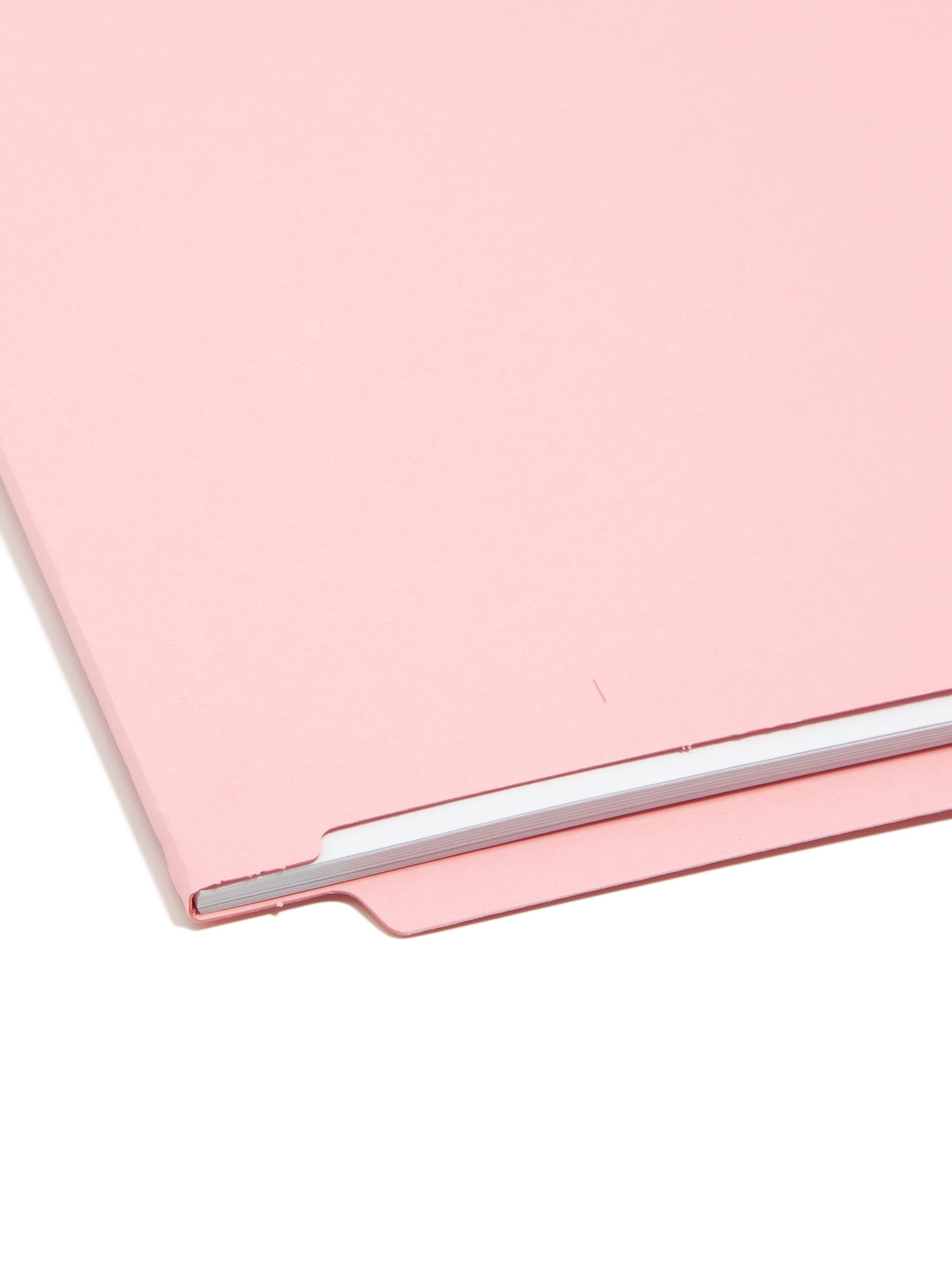 Shelf-Master® Reinforced Tab End Tab File Folders, Straight-Cut Tab, Pink Color, Letter Size, Set of 100, 086486256100