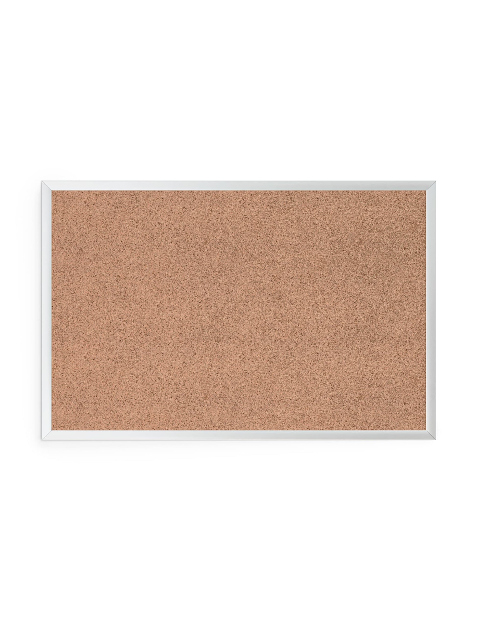 Aluminum Frame Cork Bulletin Board , 23 x 35, SilverMetal Frame Cork Board, Silver, Brown, 35" x 23", 3 x 2, Brown, 35" X 23" Size, Set of 1, 812296020217
