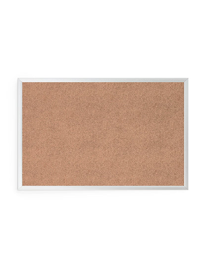 Aluminum Frame Cork Bulletin Board , 23 x 35, SilverMetal Frame Cork Board, Silver, Brown, 35" x 23", 3 x 2, Brown, 35" X 23" Size, Set of 1, 812296020217