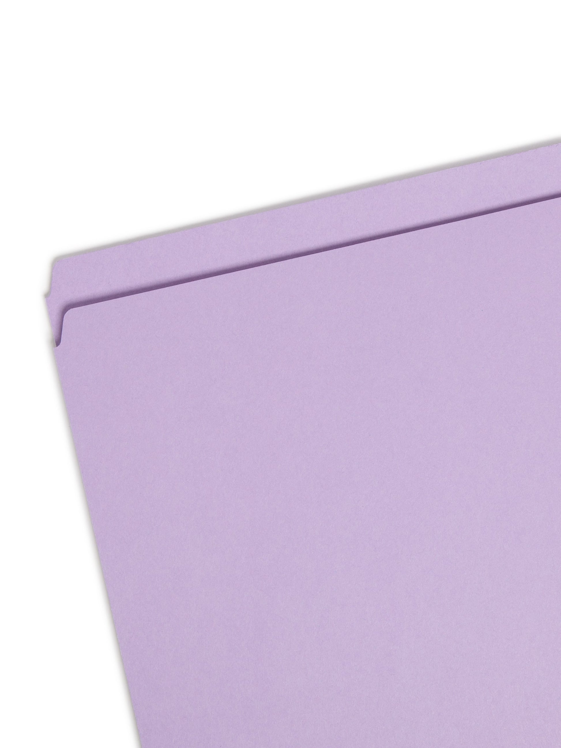 Standard File Folders, Straight-Cut Tab, Lavender Color, Letter Size, Set of 100, 086486109406