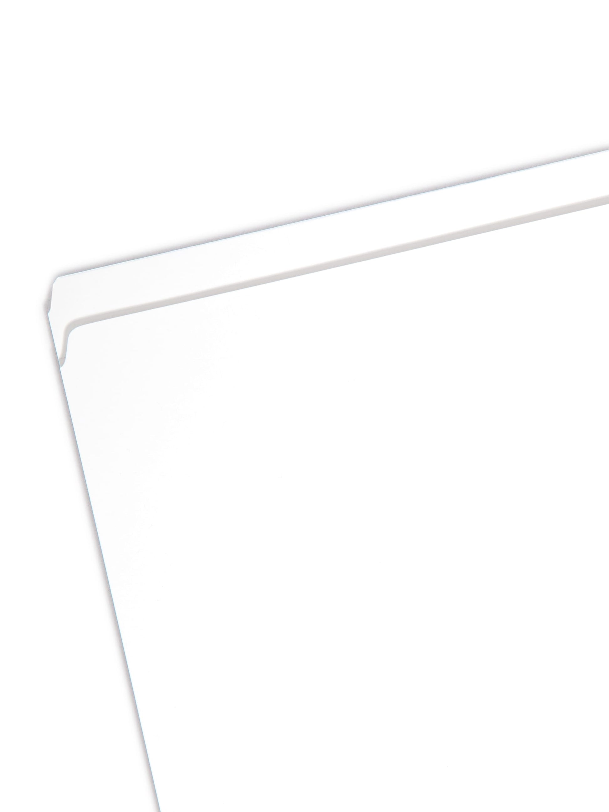 Reinforced Tab File Folders, Straight-Cut Tab, White Color, Letter Size, Set of 100, 086486128100