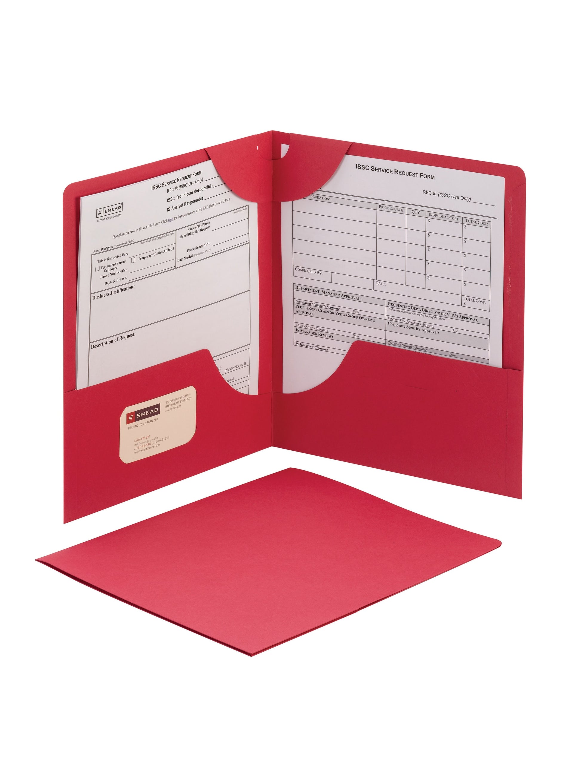 Lockit® Two-Pocket Folders, Red Color, Letter Size, Set of 25, 30086486879805