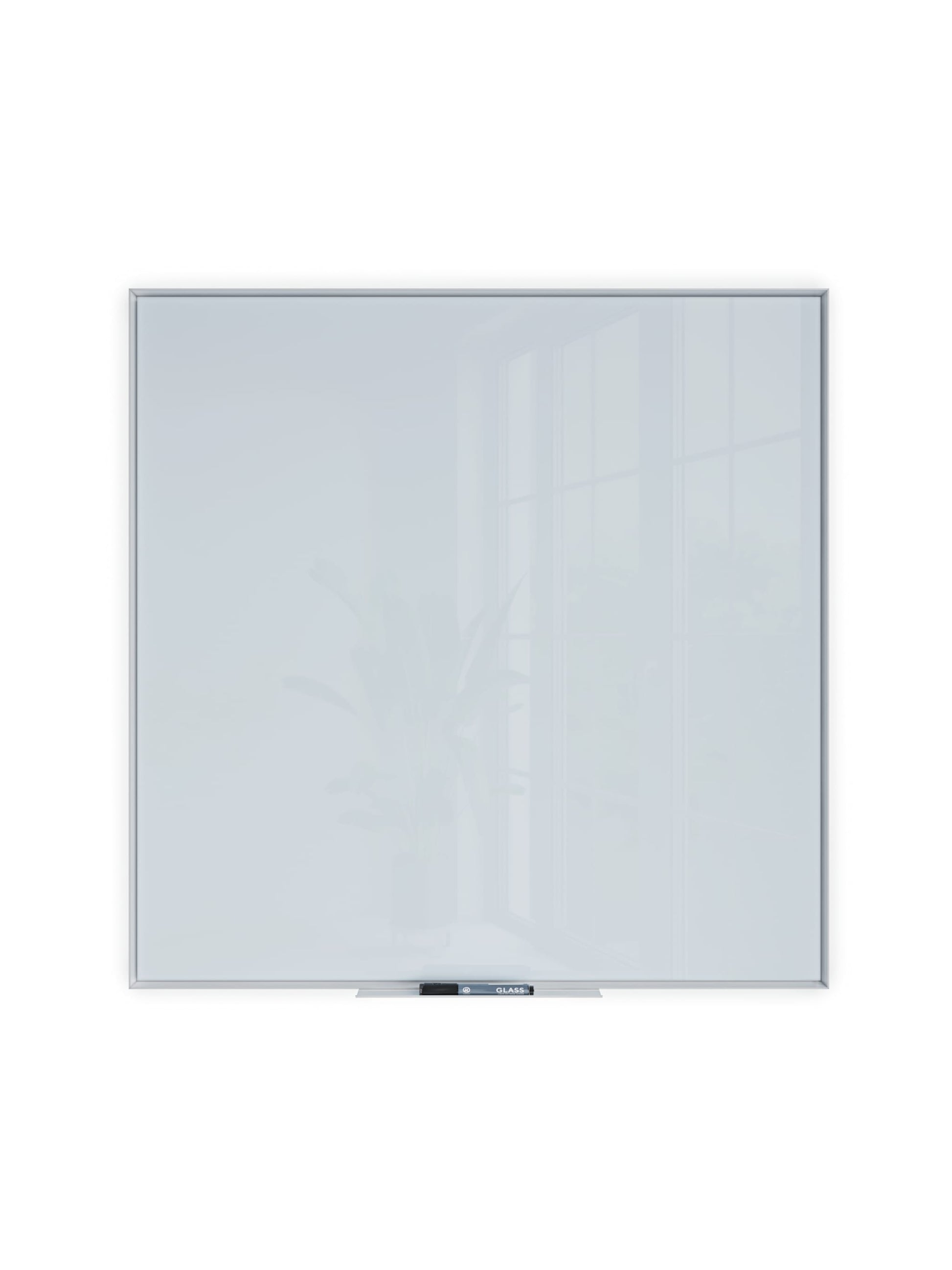 Floating Glass Non-Magnetic Dry Erase Board, White, White, 35" x 35", 3 x 3, White, 35" X 35" Size, Set of 1, 817894028252