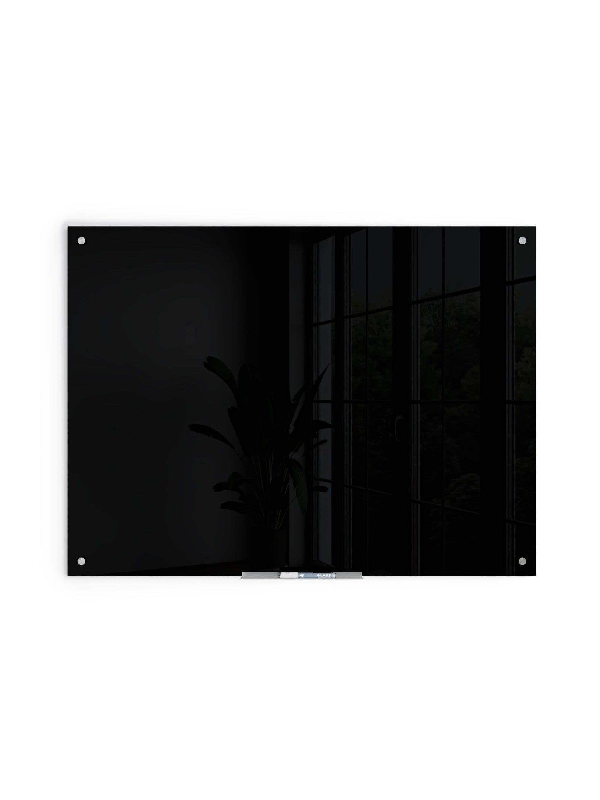 Frameless Glass Non-Magnetic Dry Erase Board, N/A, Black, 4 x 3, 4 x 3, Black, 4 X 3 Size, Set of 1, 812296021719