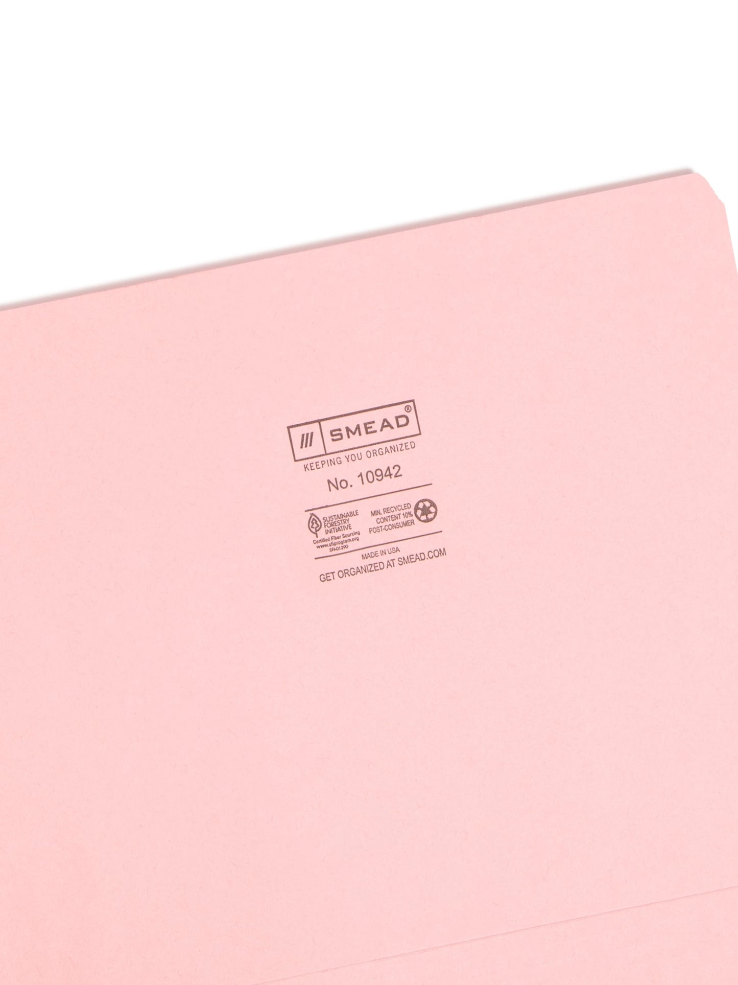 Standard File Folders, Straight-Cut Tab, Pink Color, Letter Size, Set of 100, 086486109420