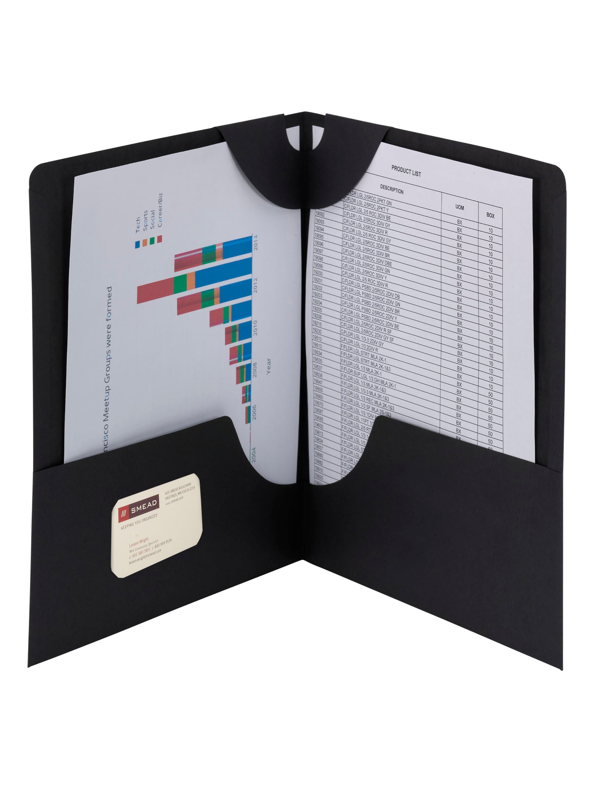 Lockit® Two-Pocket Folders, Black Color, Letter Size, Set of 25, 30086486879812