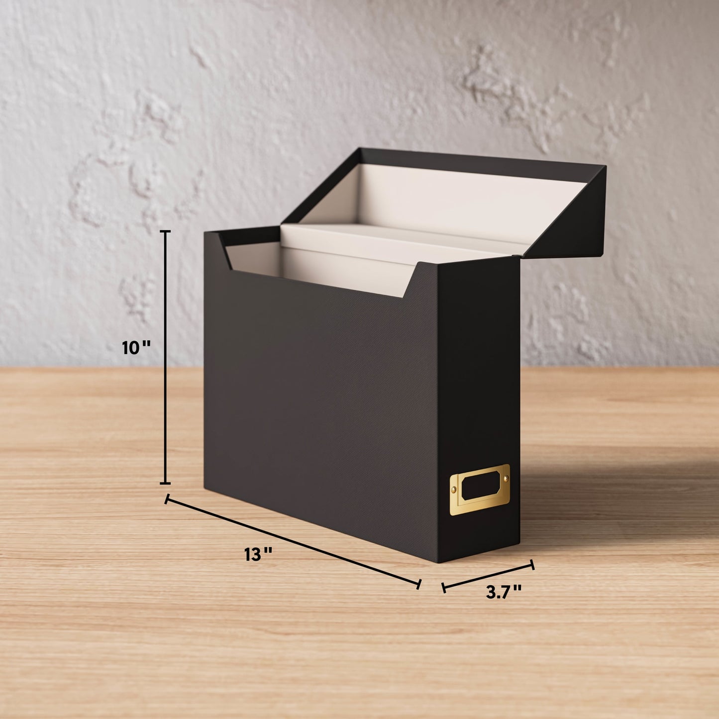 Flip Top Box, Charcoal Color, 13" X 9.4" X 3.7" Size, Set of 1, 086486702331