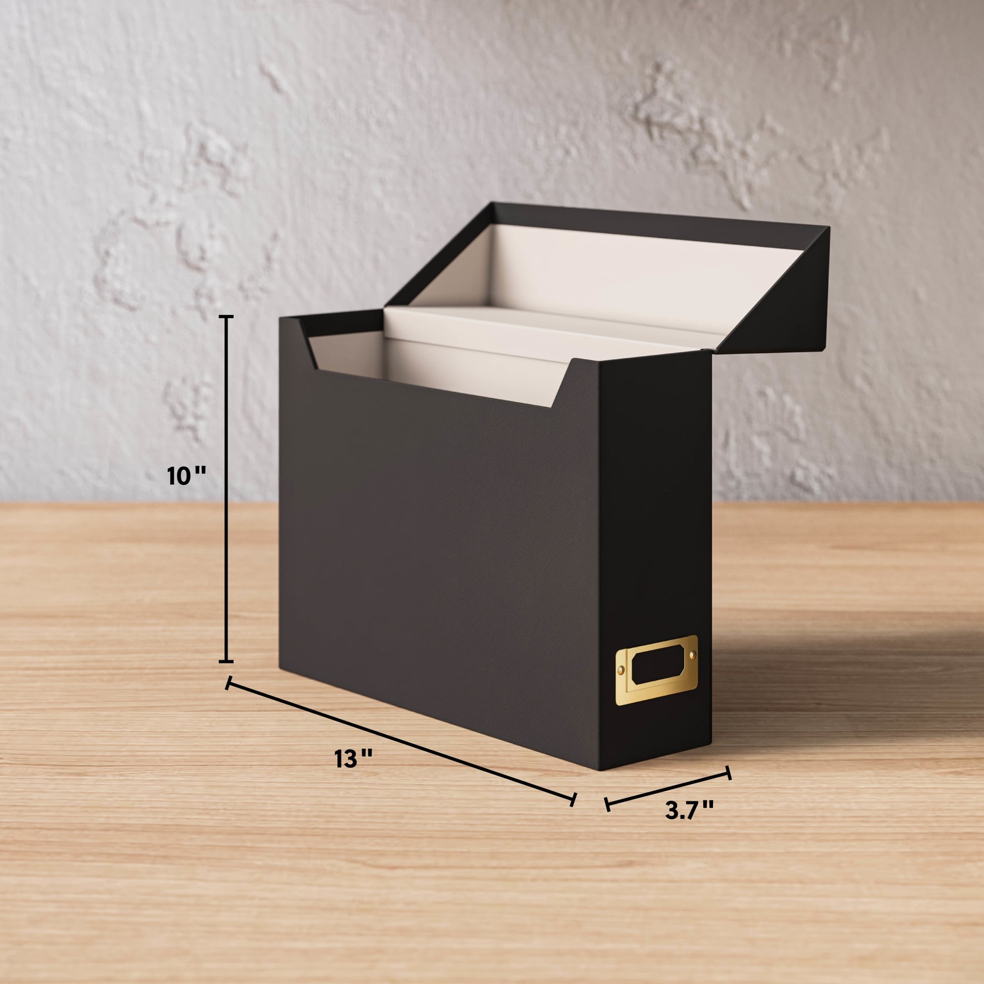 Flip Top Box, Charcoal Color, 13" X 9.4" X 3.7" Size, Set of 1, 086486702331