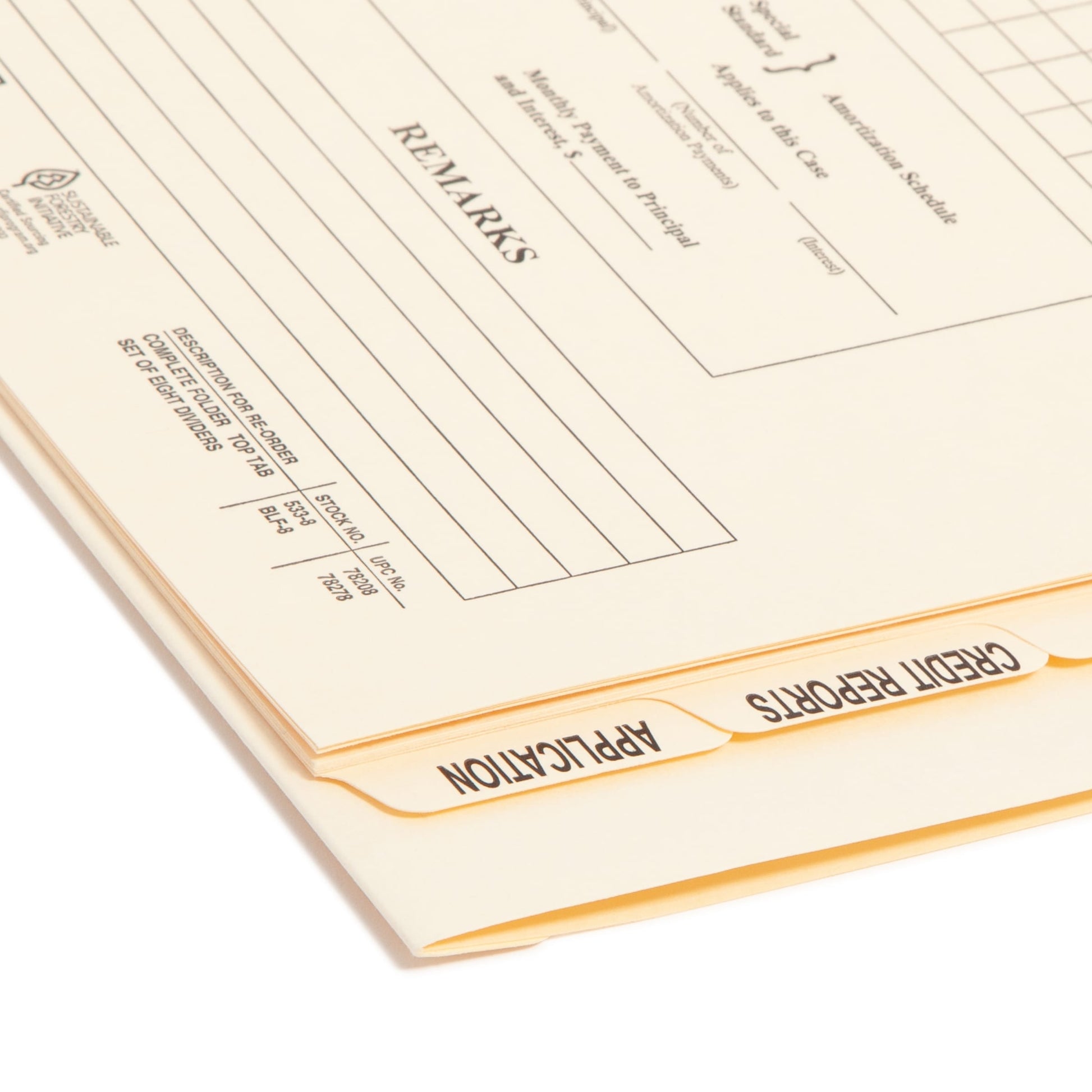 Pressboard Mortgage File Folder Dividers, Manila Color, Legal Size, Set of 8, 30086486782785