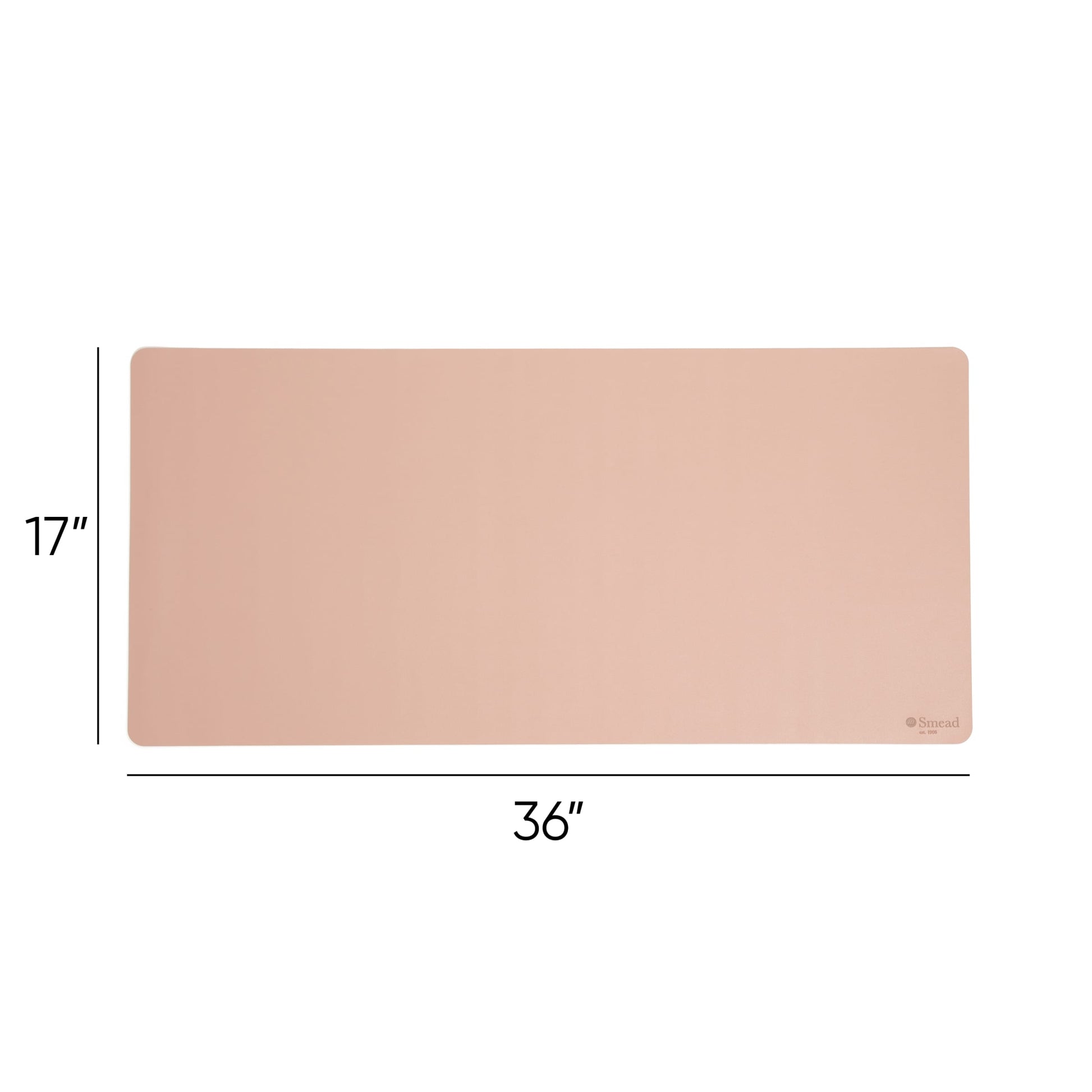 Vegan Leather Desk Pad, Dusty Rose Color, 36"X17" Size, Set of 1, 086486648295