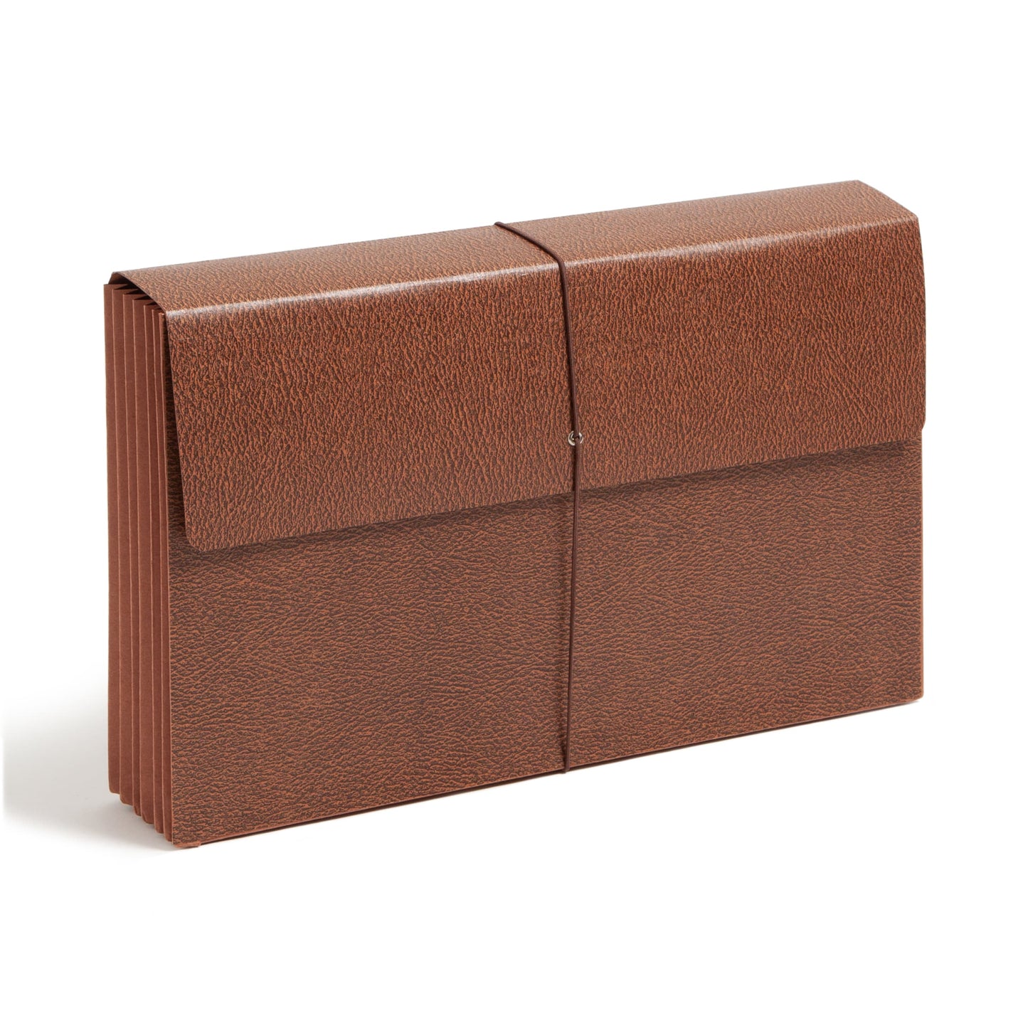 Redrope-Printed Partition Wallets with Elastic Cord, 5-1/4 Inch Expansion, 6 Pocket, 5 Divider, Brown Color, Legal Size, Set of 10, 30086486724754