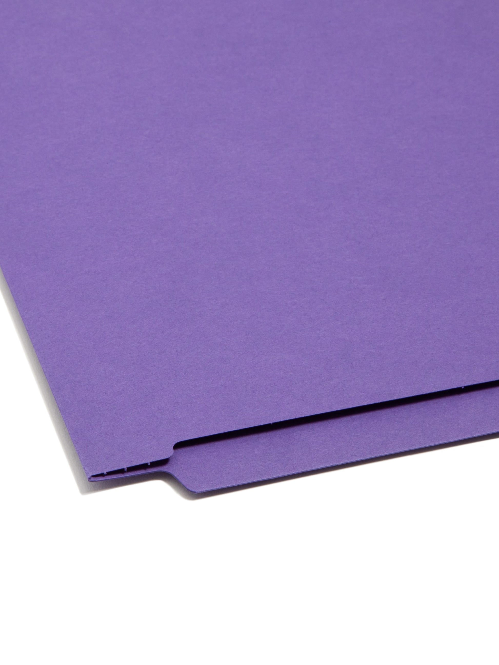 Shelf-Master® Reinforced Tab End Tab File Folders, Straight-Cut Tab, Purple Color, Letter Size, Set of 100, 086486254205