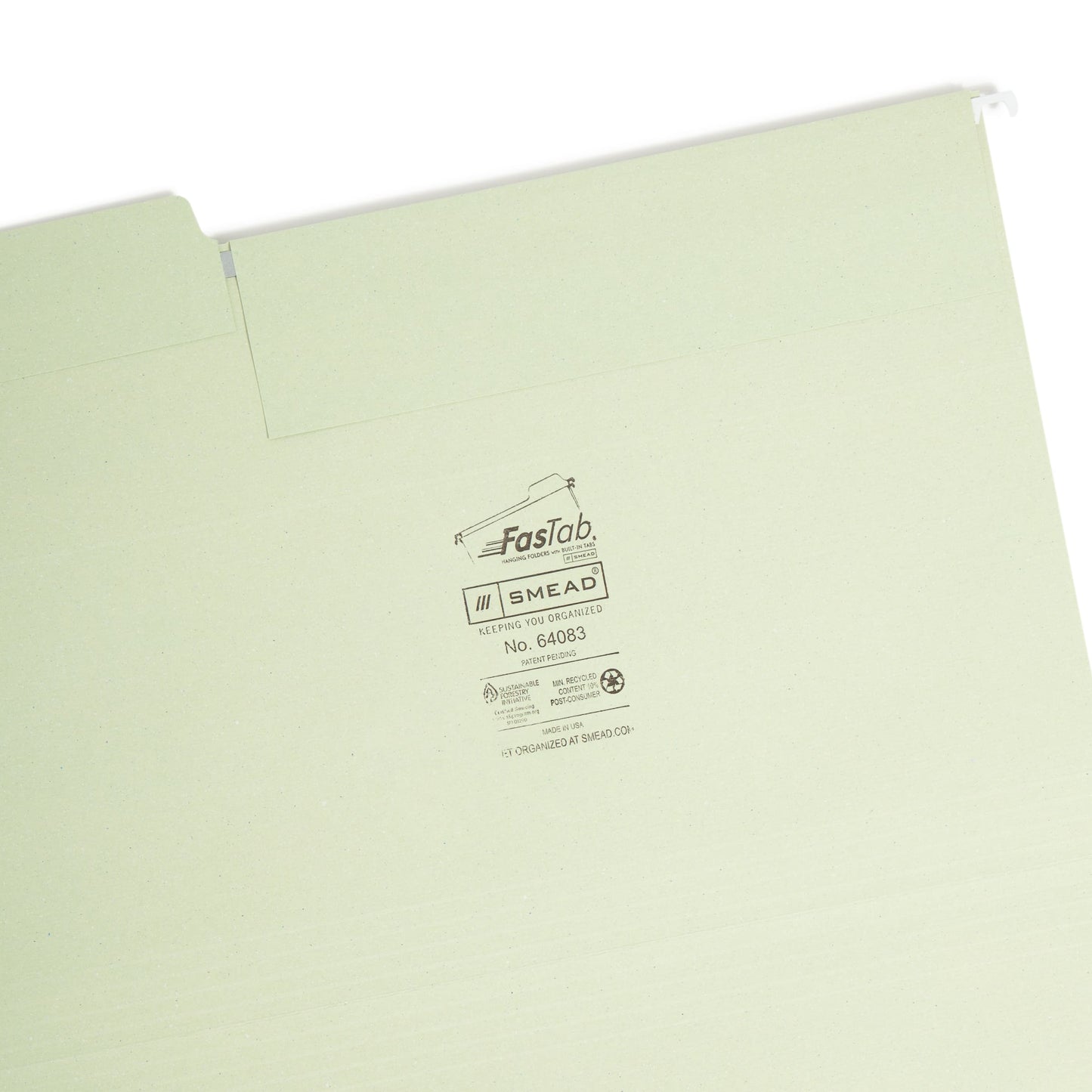 FasTab® Hanging File Folders, 1/3-Cut Tab, Moss Green Color, Legal Size, Set of 20, 086486640831