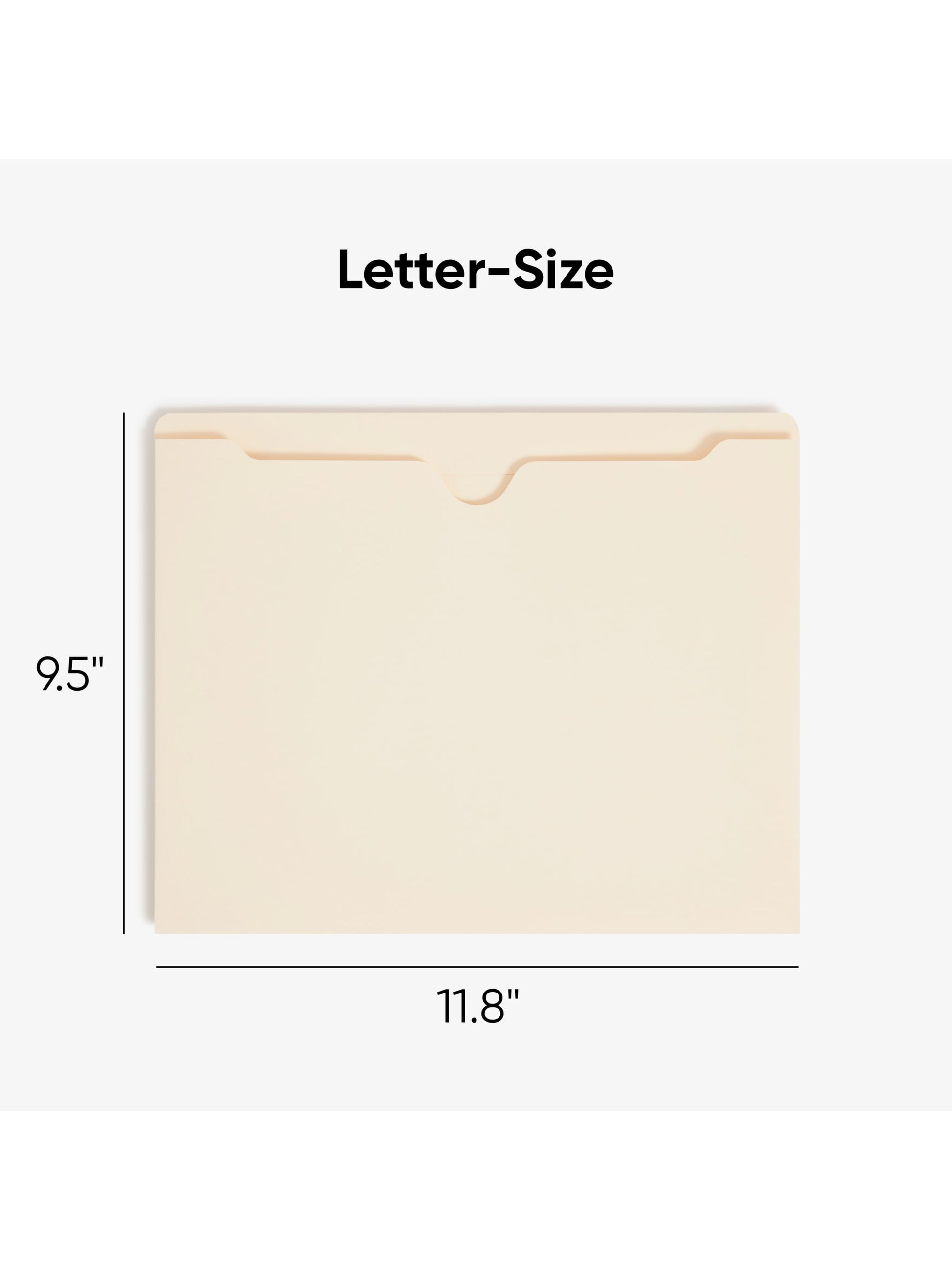 File Jackets, 2 inch Expansion, Straight-Cut Tab, Manila Color, Letter Size, Set of 50, 30086486755604