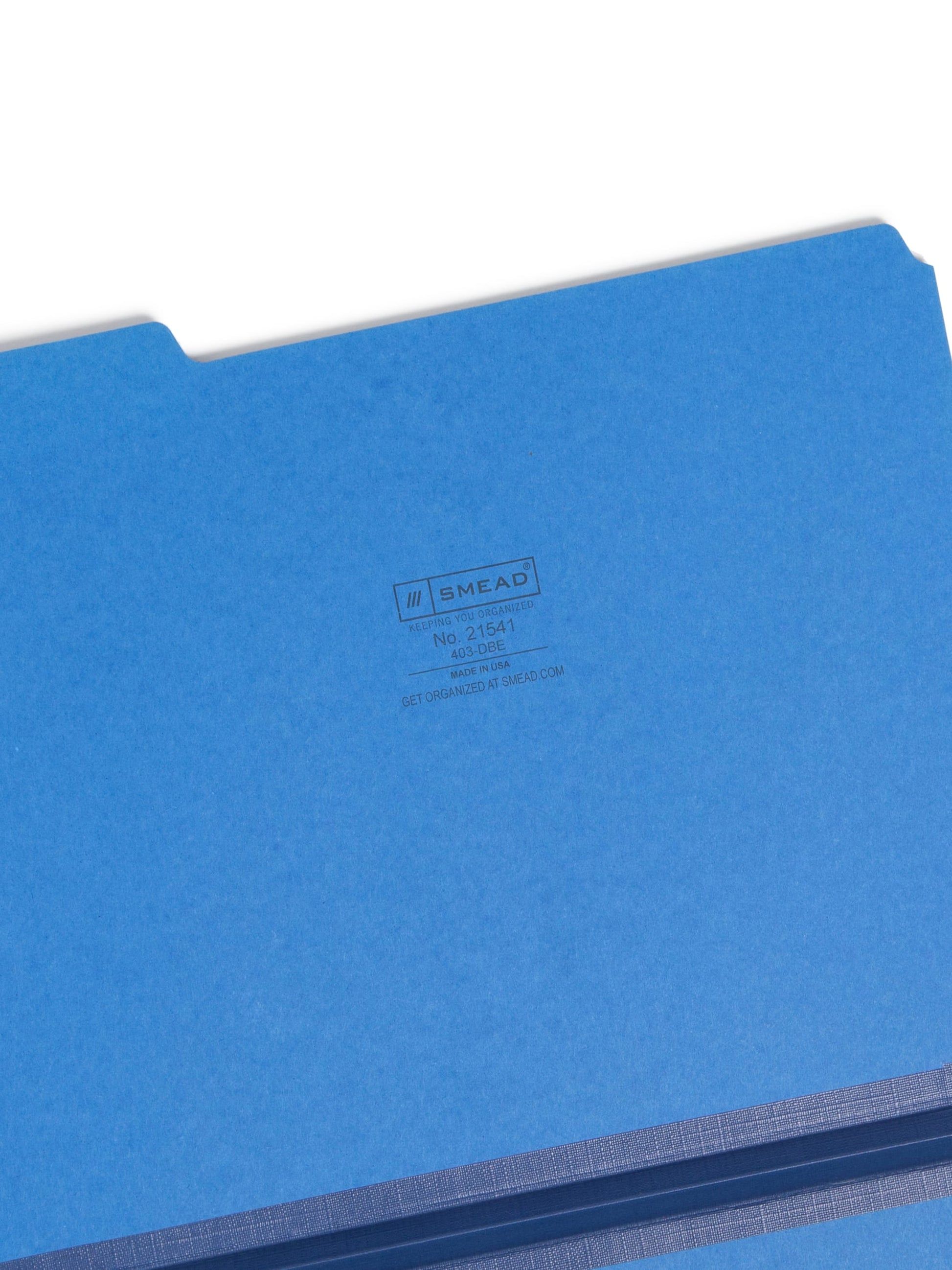 Pressboard File Folder, 1 inch Expansion, 1/3-Cut Tab, Dark Blue Color, Letter Size, Set of 25, 086486215411