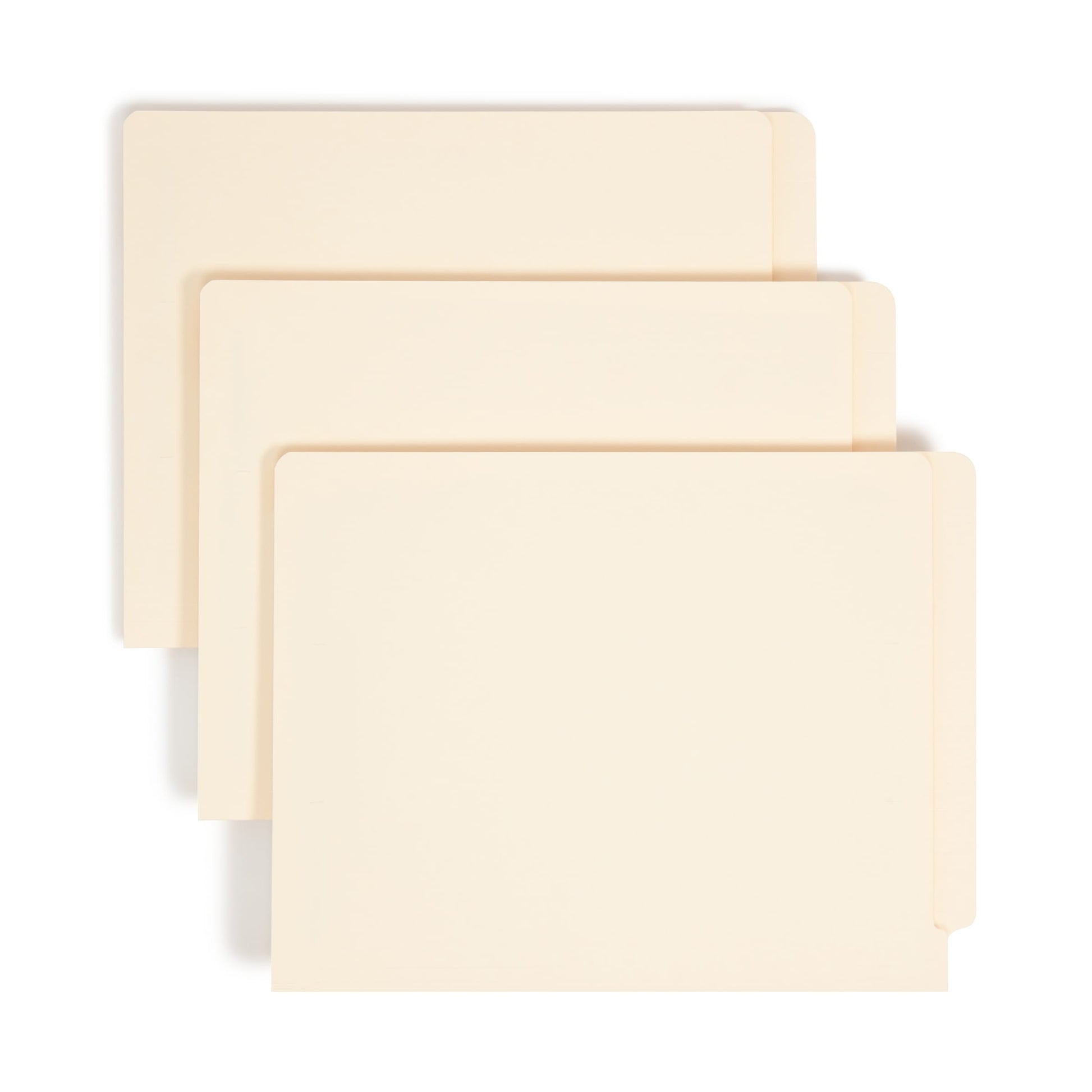 End Tab Fastener Folders with Shelf-Master® Reinforced Tab, Straight-Cut Tab, Two Fasteners, Manila Color, Letter Size, Set of 50, 086486342155